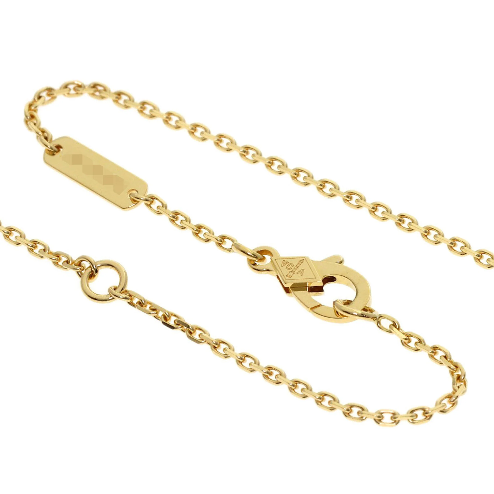 Vintage Alhambra Pendant Necklace 18K Yellow Gold and Tiger's Eye - Image 3