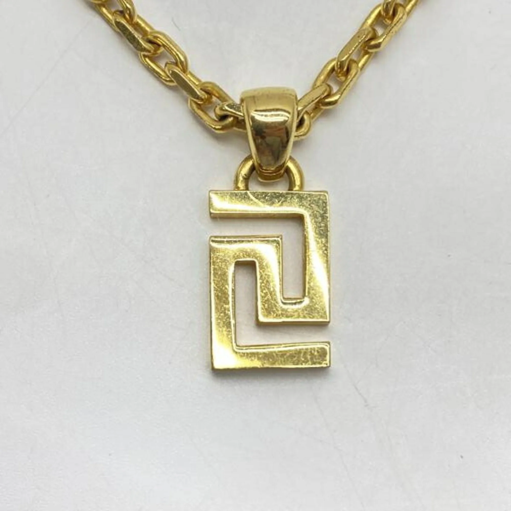 Greca Medusa Pendant Necklace Gold - Image 2