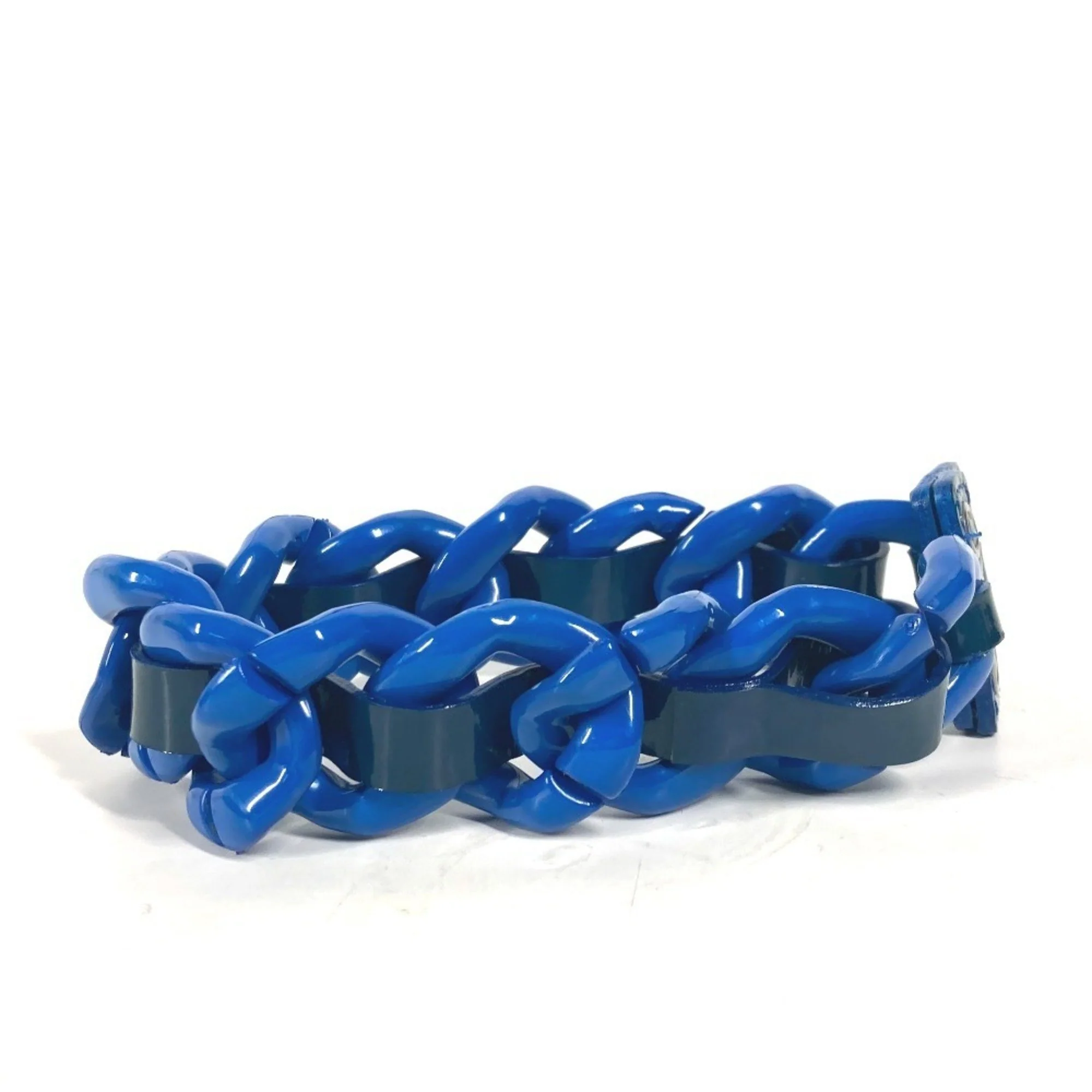 Pendant Necklace Plastic Blue - Image 4