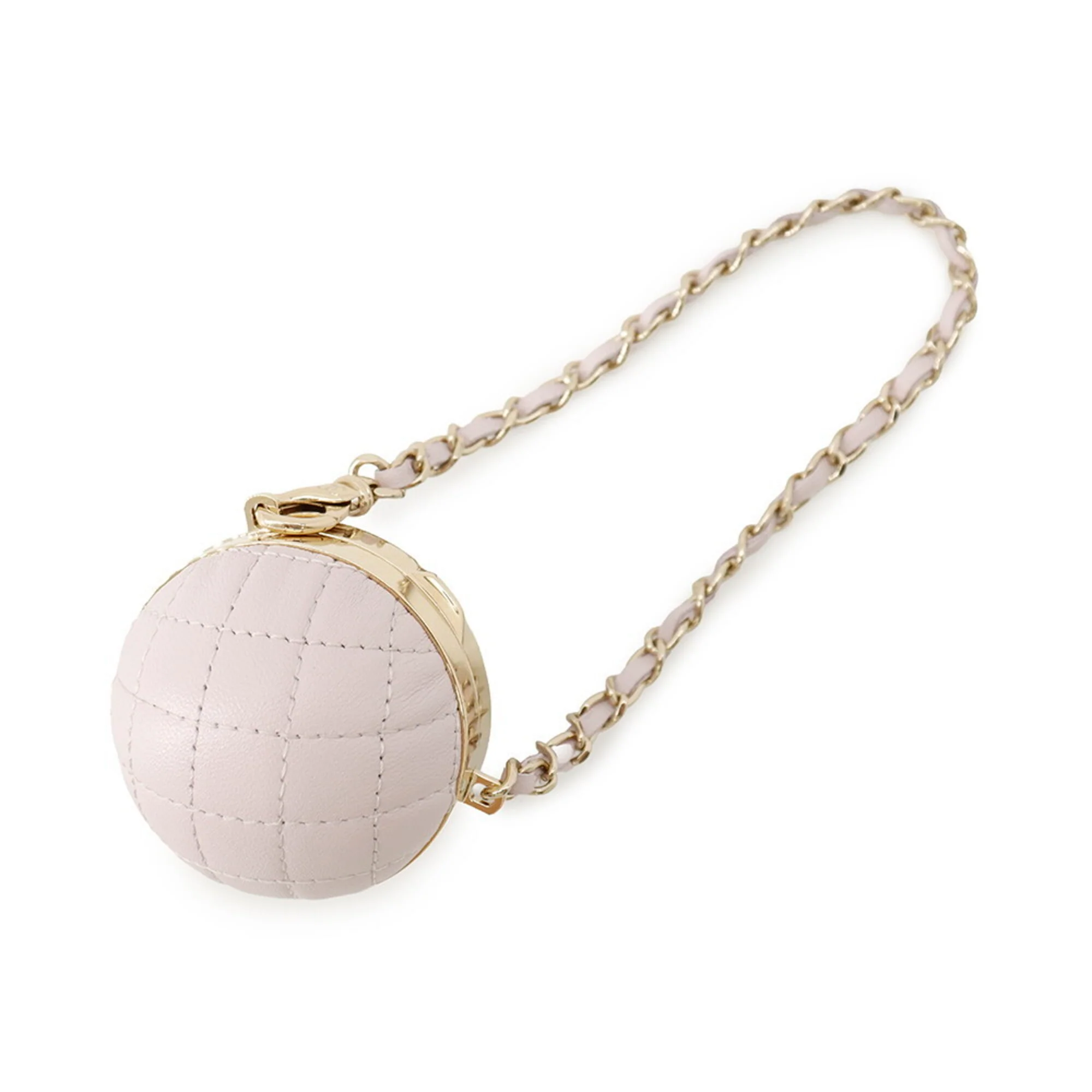 Bag Charm Lambskin Champagne Gold and Purple Mini Handbag Charm - Image 3