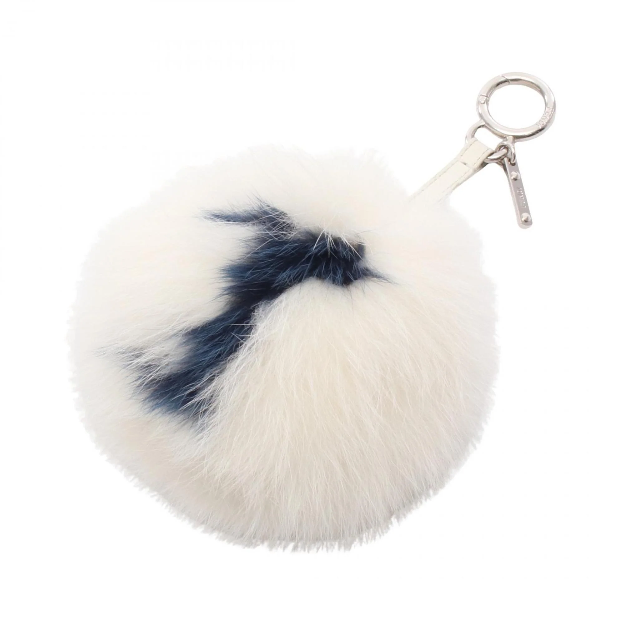 Charm Fur and Leather Navy and White Handbag Charm