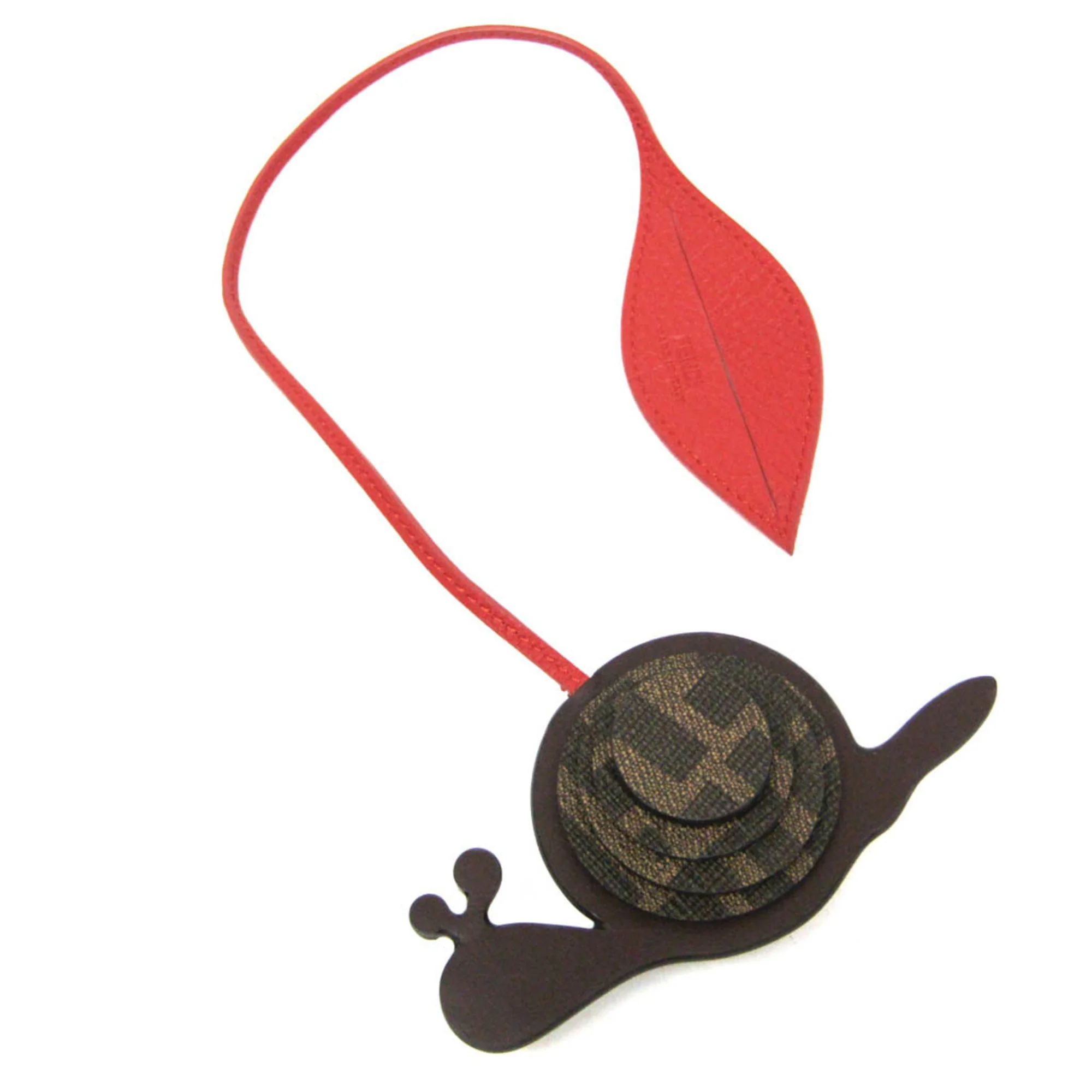 Charm Leather Brown and Orange Snails Handbag Charm