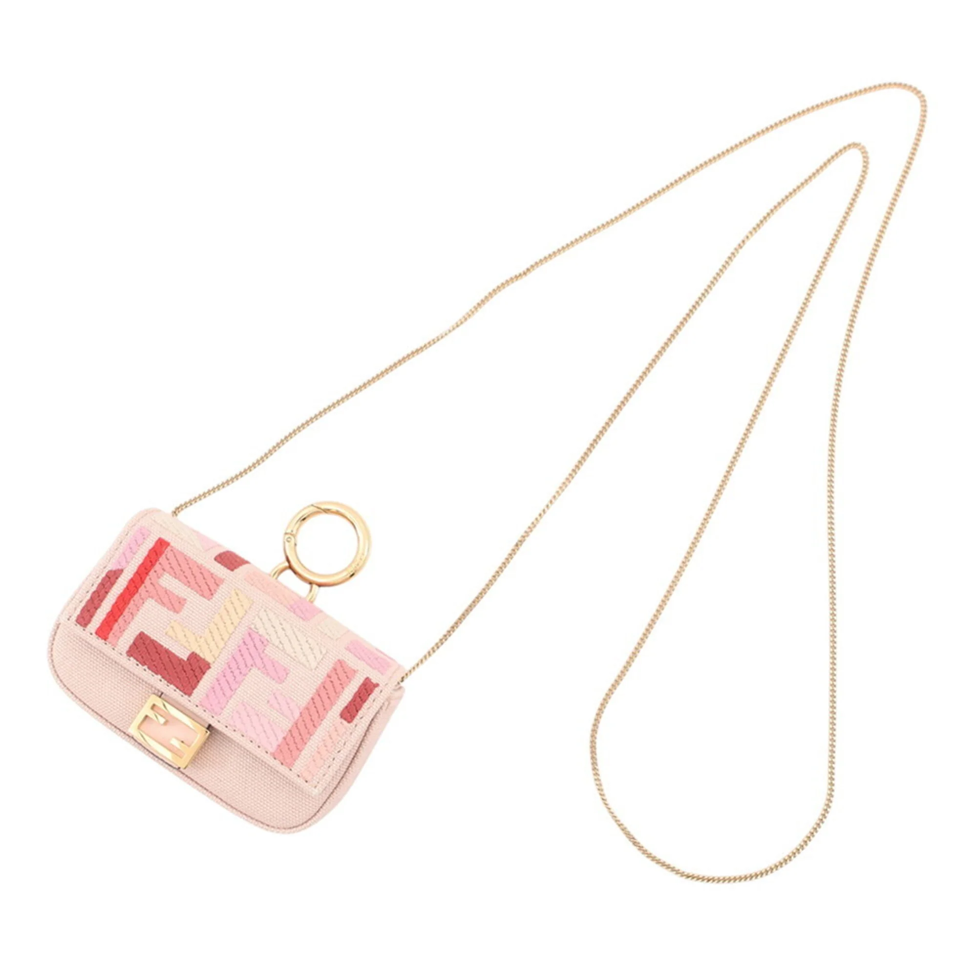 Nano Baguette Charm Canvas Pink Handbag Charm