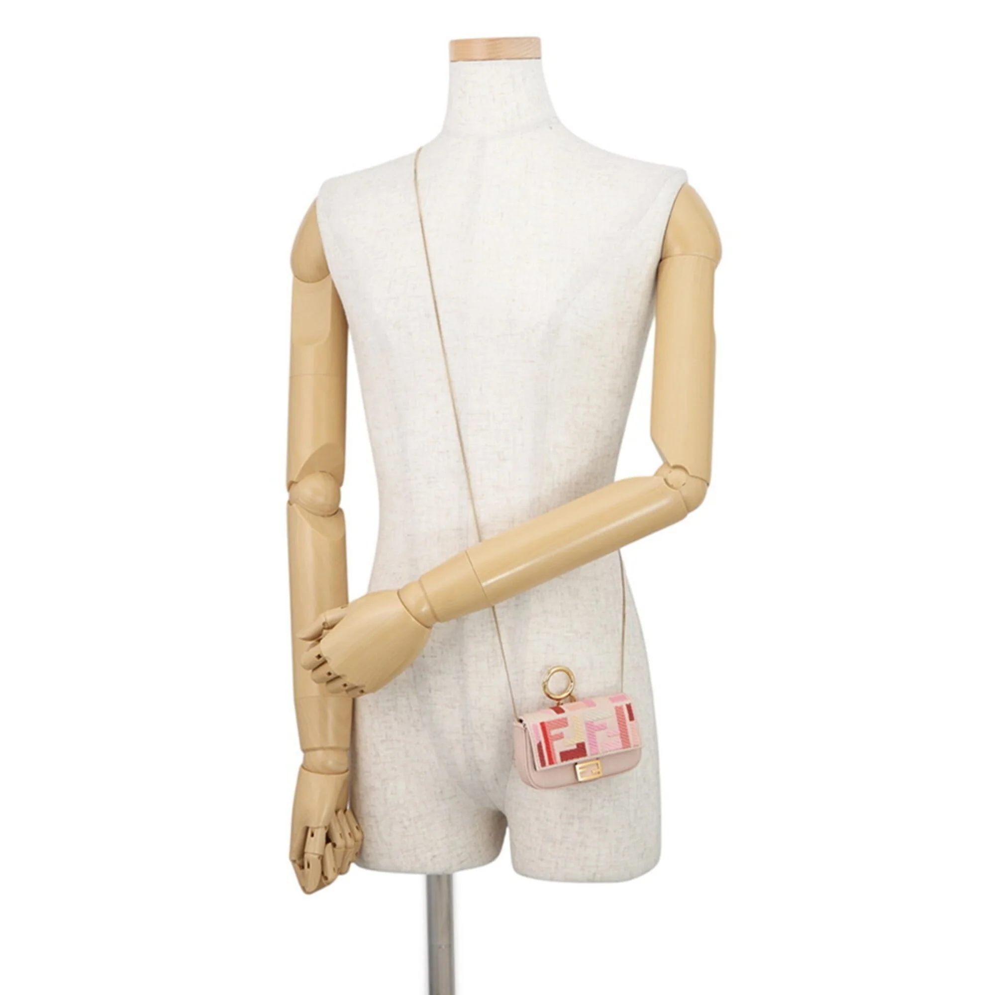 Nano Baguette Charm Canvas Pink Handbag Charm - Image 5