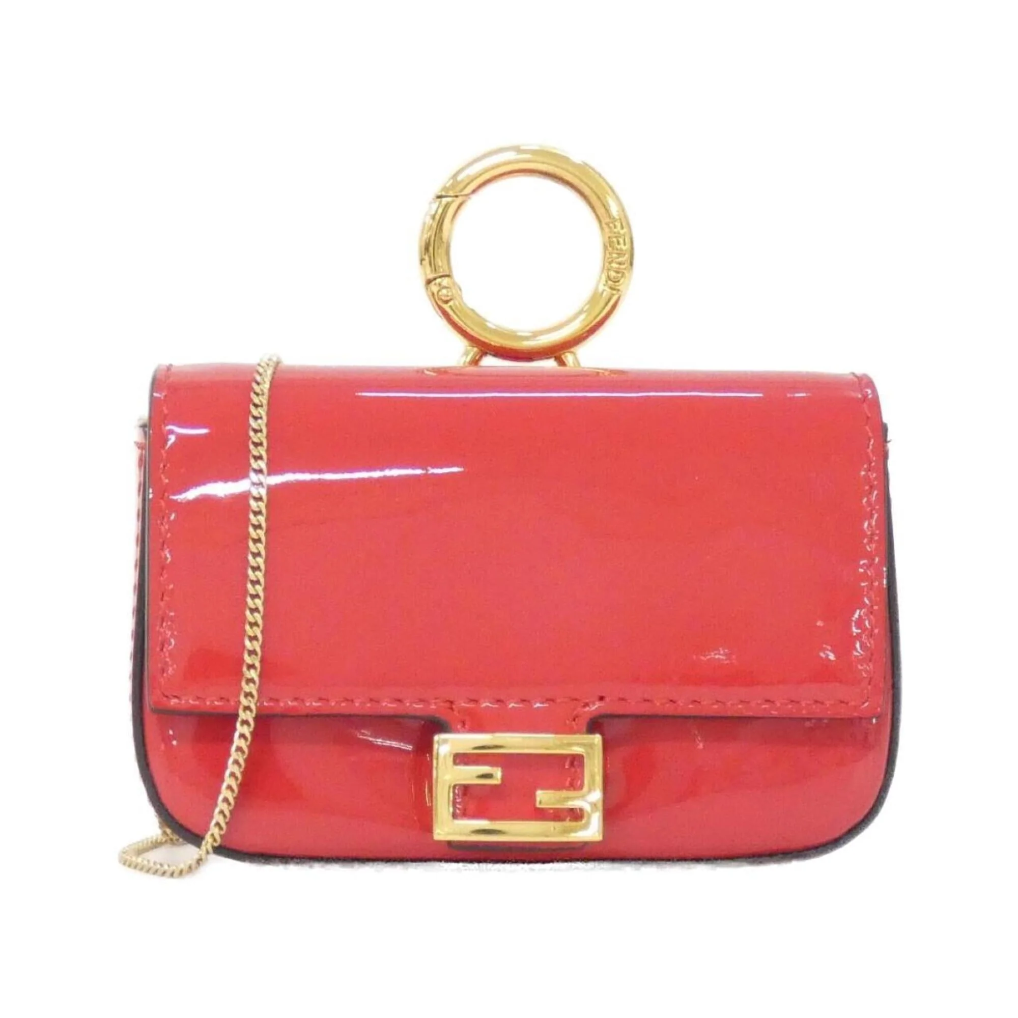 Nano Baguette Charm Enamel Red Handbag Charm