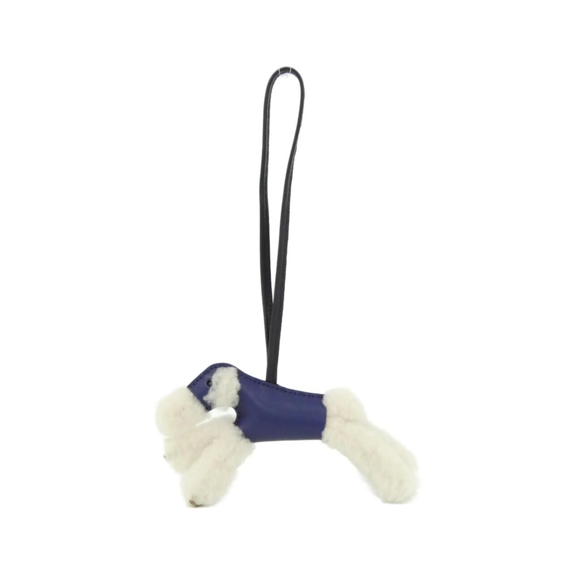 Buddy Charm Agneau Milo Black Blue Ecru Handbag Charm