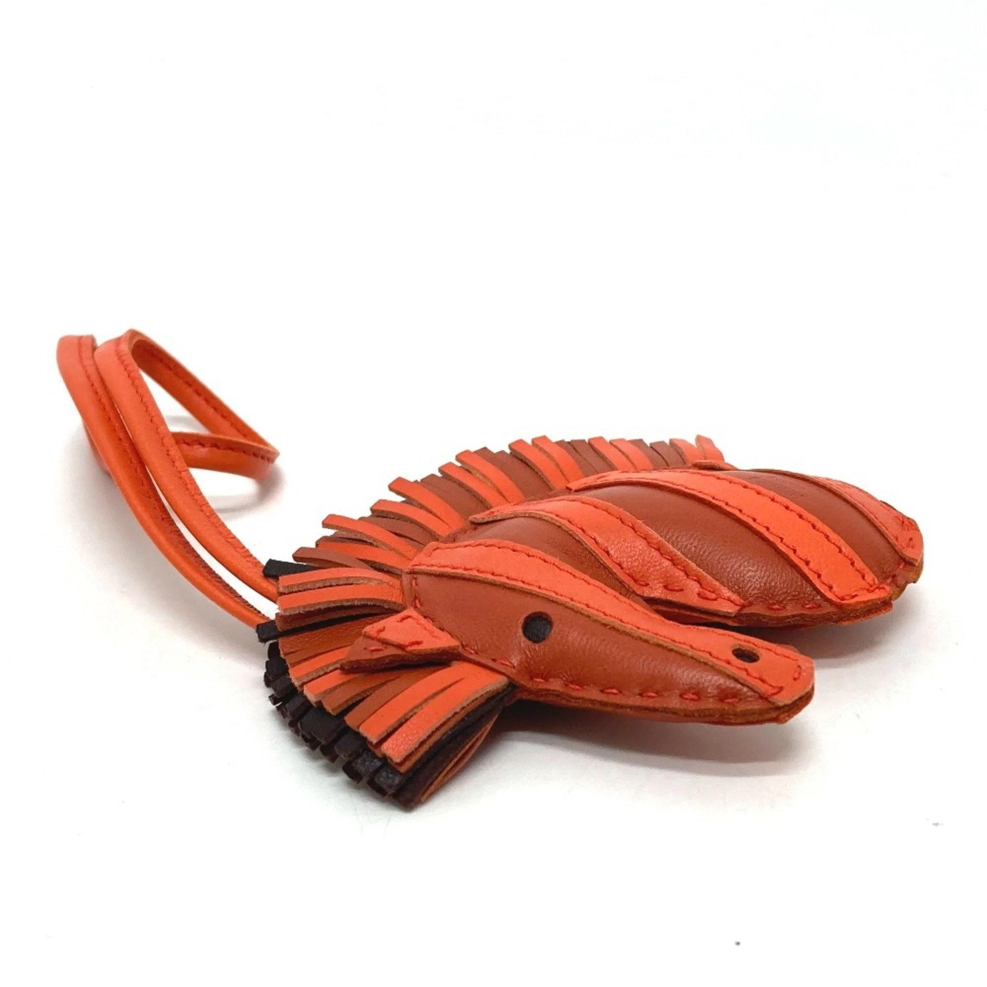 Charm Leather Orange Handbag Charm - Image 3