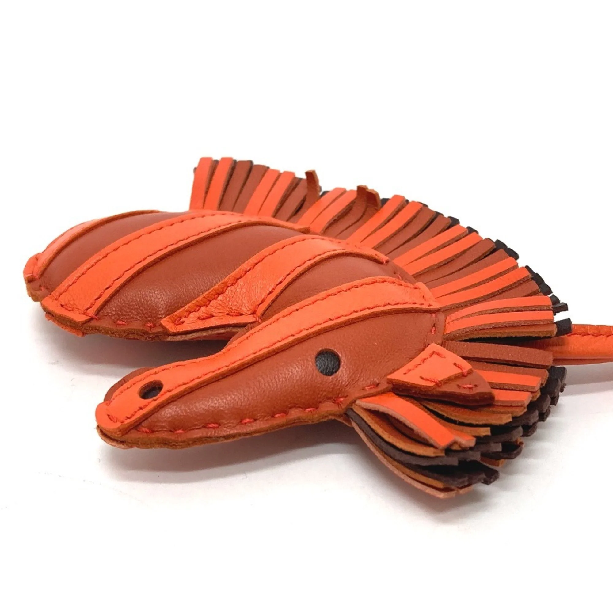 Charm Leather Orange Handbag Charm - Image 5