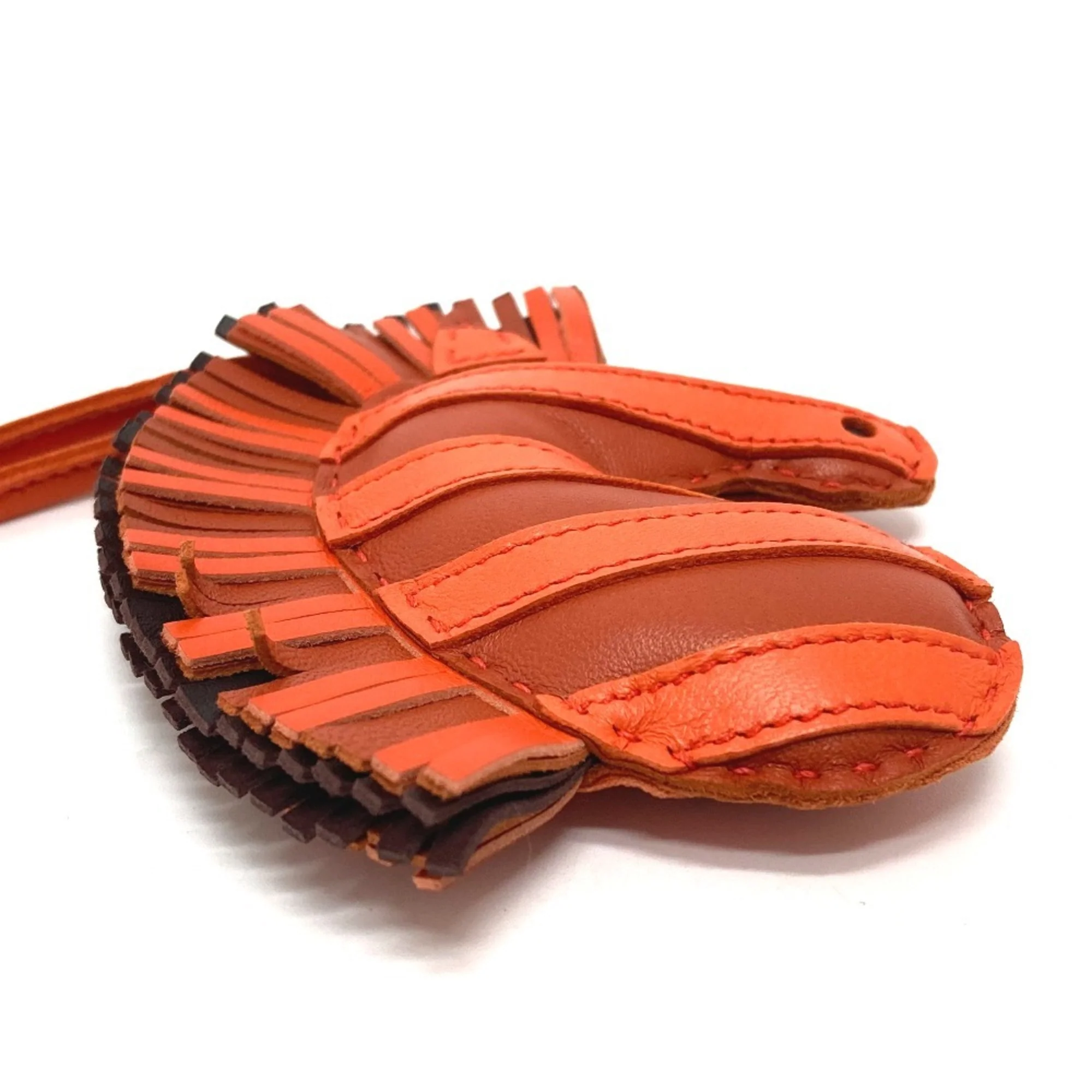 Charm Leather Orange Handbag Charm - Image 6