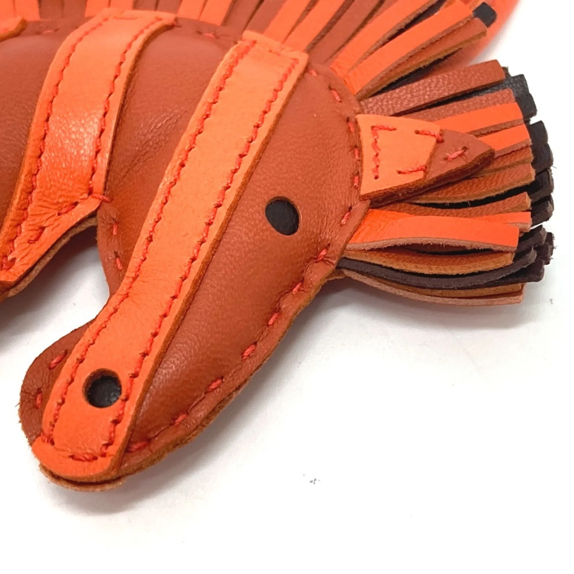 Charm Leather Orange Handbag Charm - Image 7