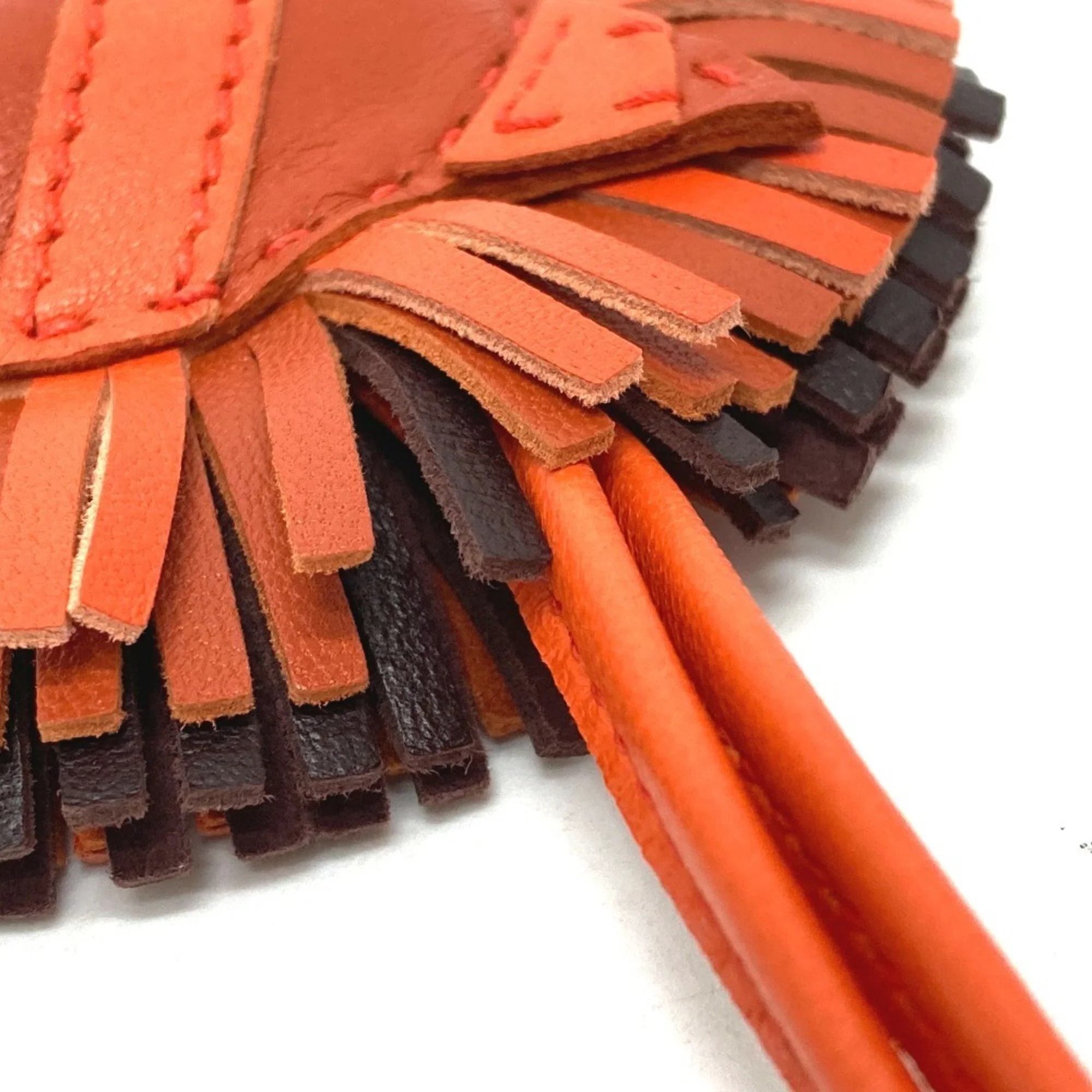 Charm Leather Orange Handbag Charm - Image 8