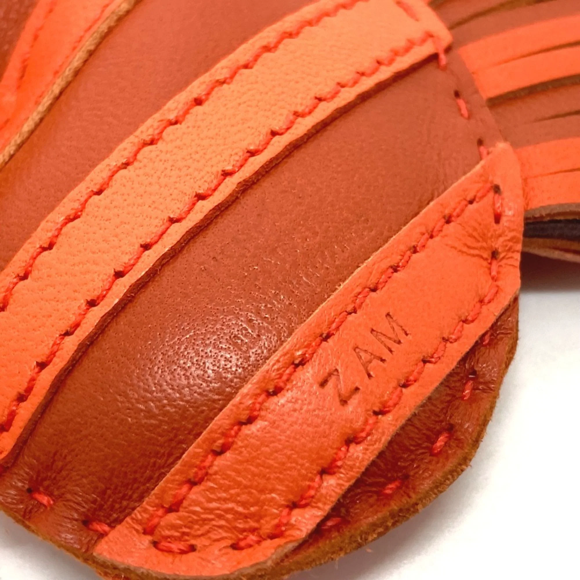 Charm Leather Orange Handbag Charm - Image 9