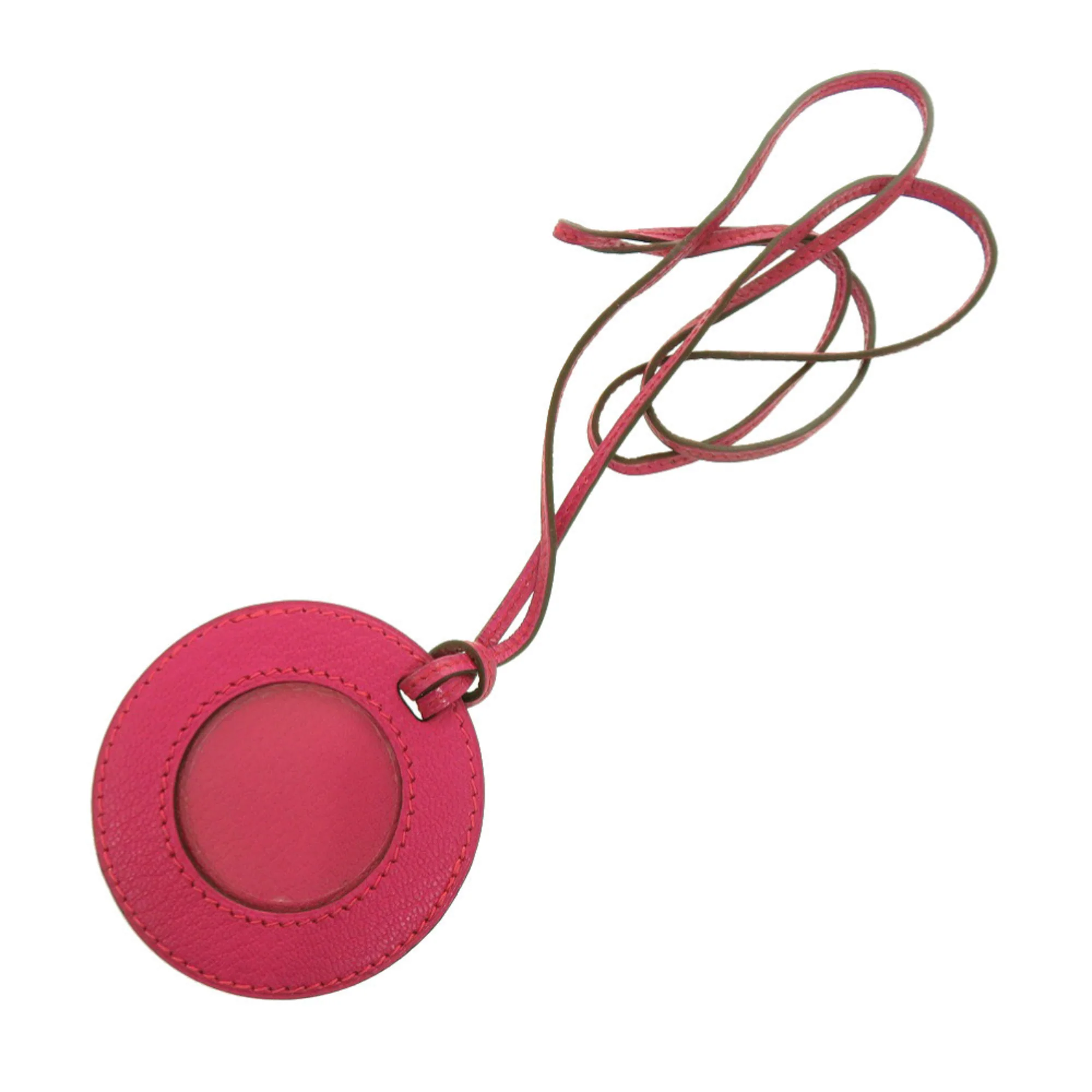 Chevre Mysore Leather Charm Rose Shocking Handbag Charm