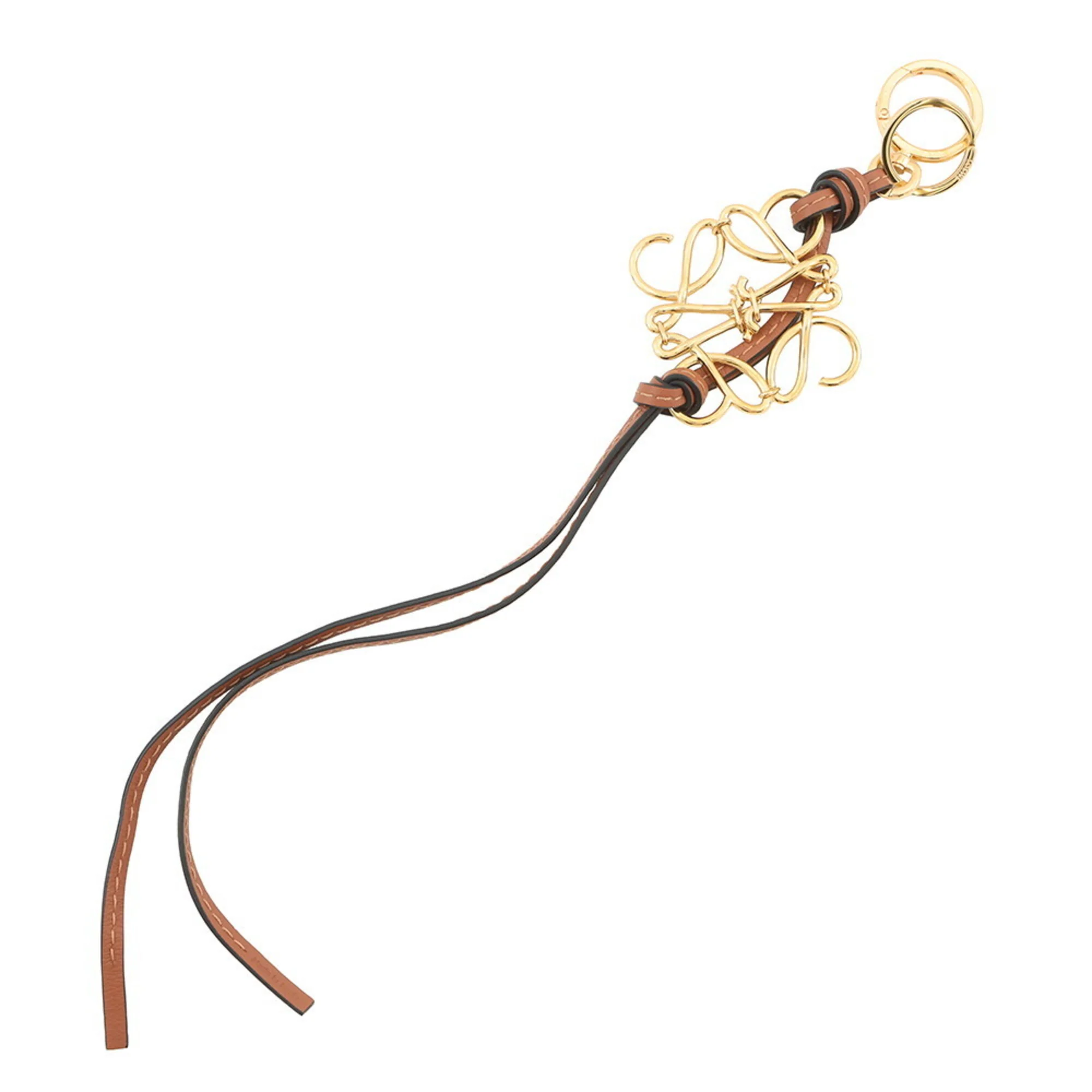 Charm Leather Brown Handbag Charm