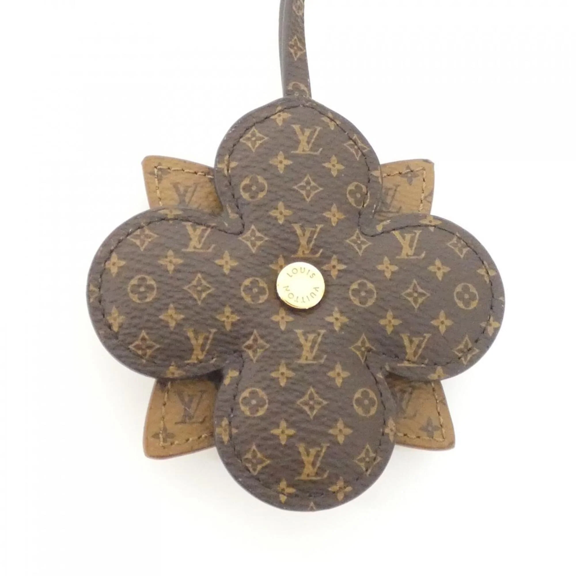 Charm Canvas Gold and Marron Handbag Charm - Image 3