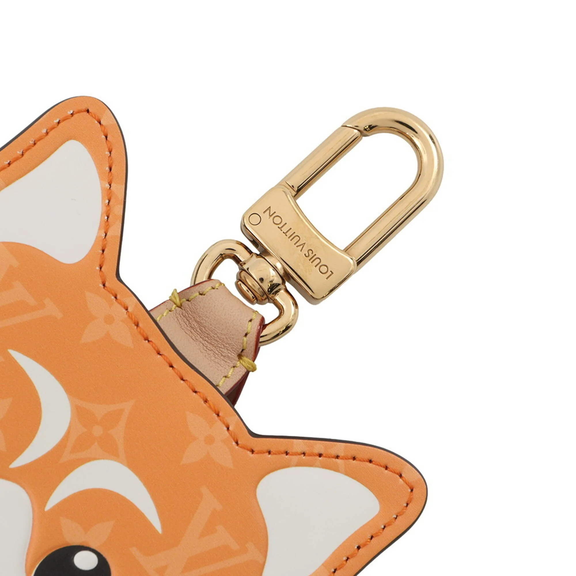 Handbag Charm Leather and Monogram Brown Multi-Color White - Image 4