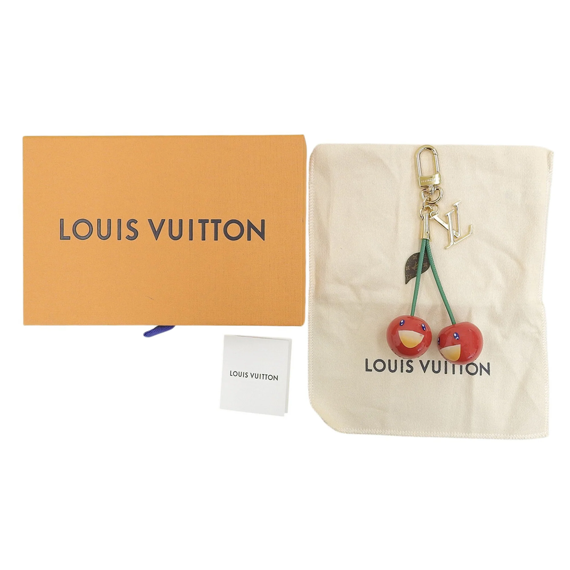 Murakami Monogram Charm Gold Green and Red Handbag Charm - Image 2