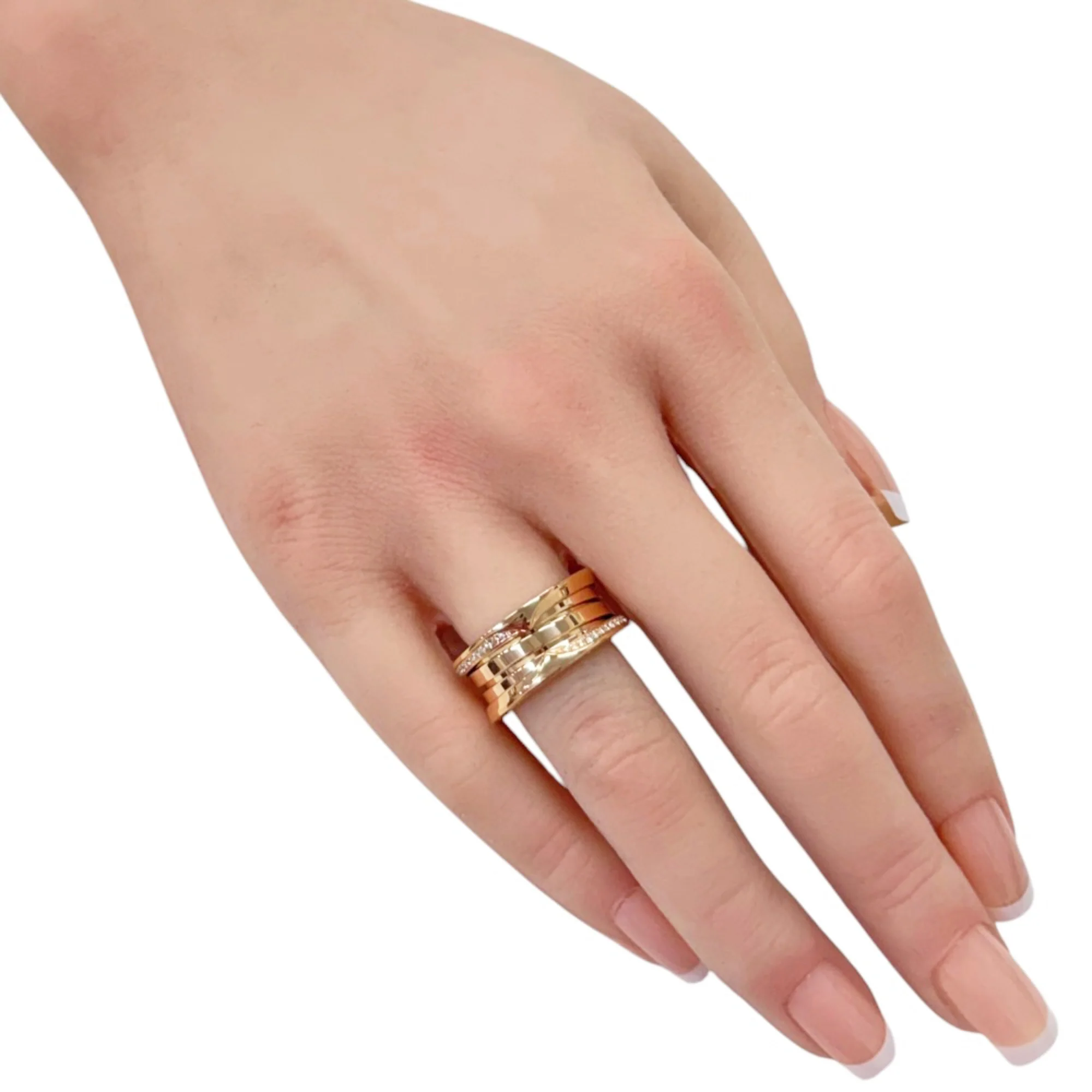 BZ3 Demi Pave One Band Ring 18K Rose Gold - Image 2