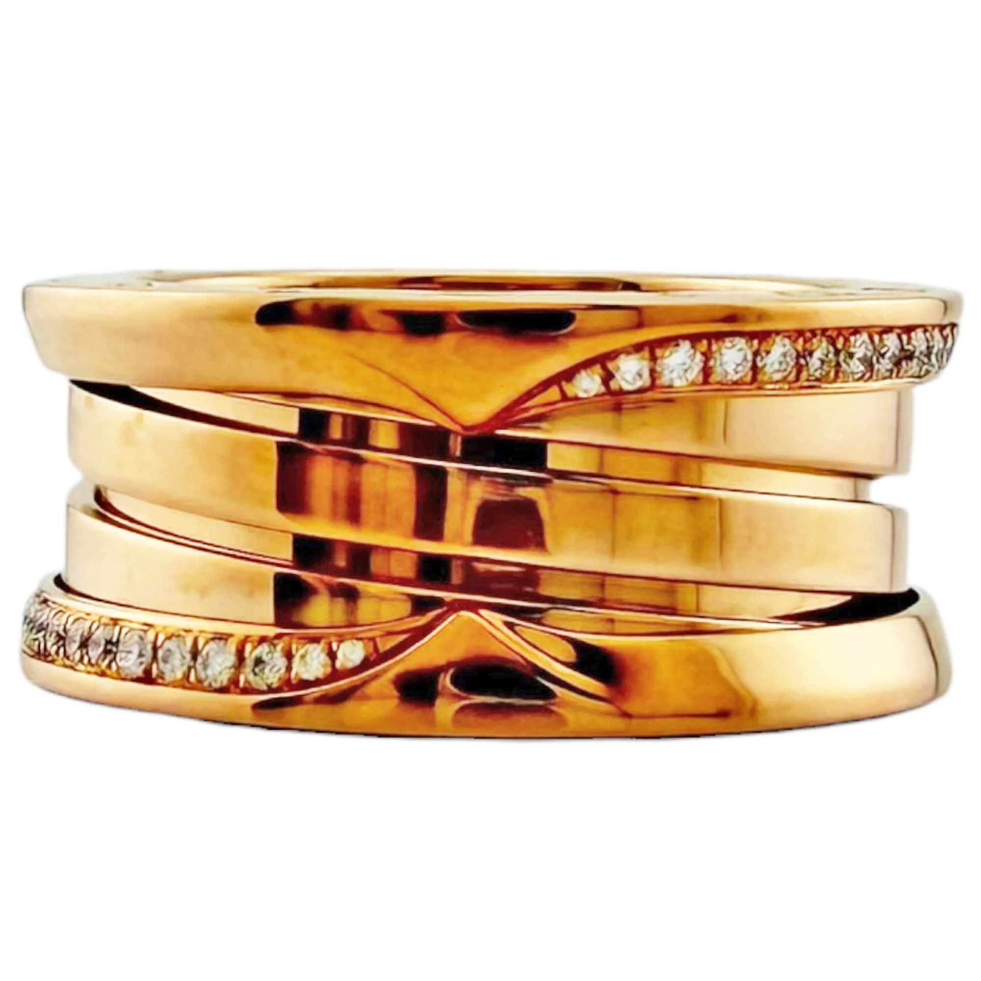 BZ3 Demi Pave One Band Ring 18K Rose Gold - Image 3