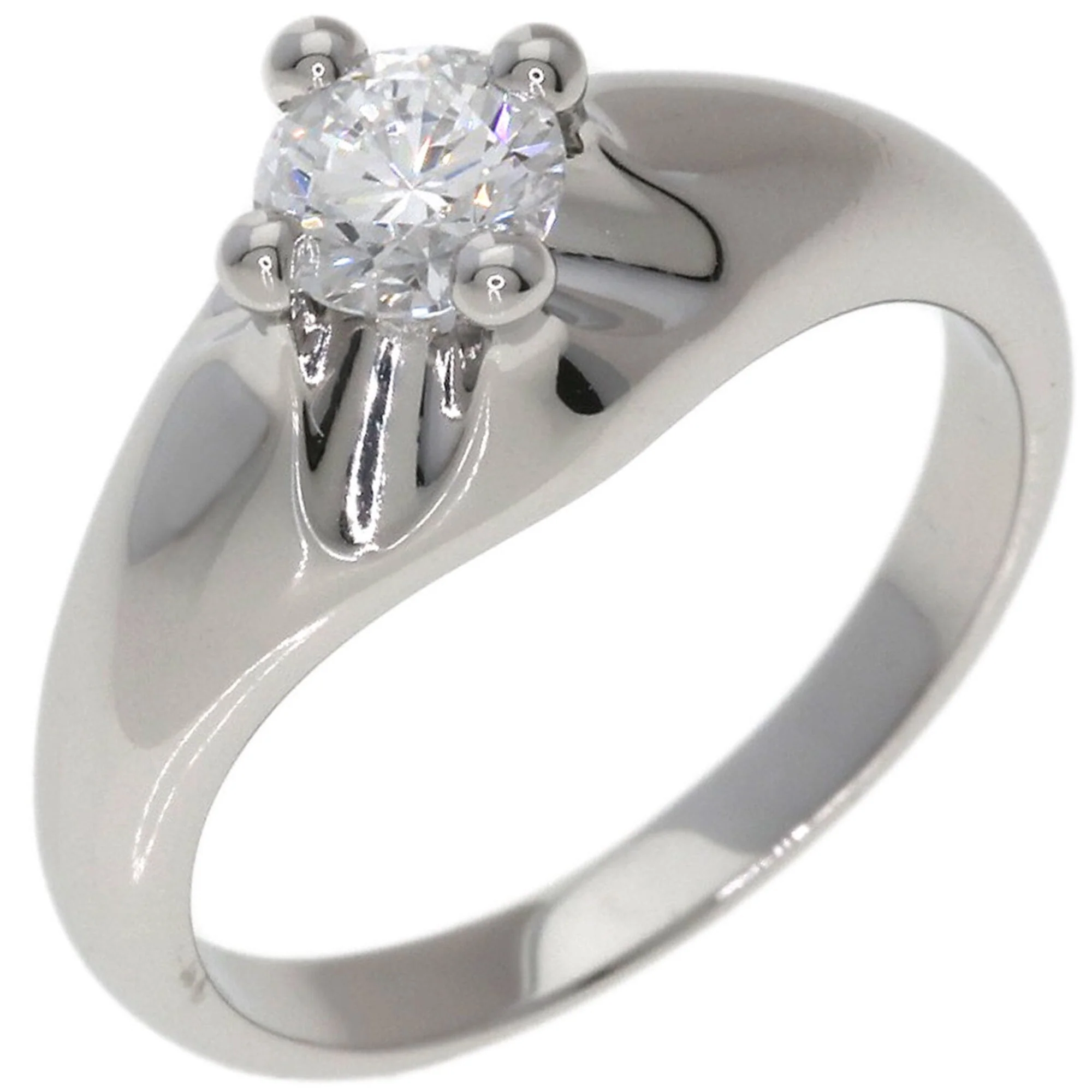 One Band Ring Platinum with Diamond - Image 2
