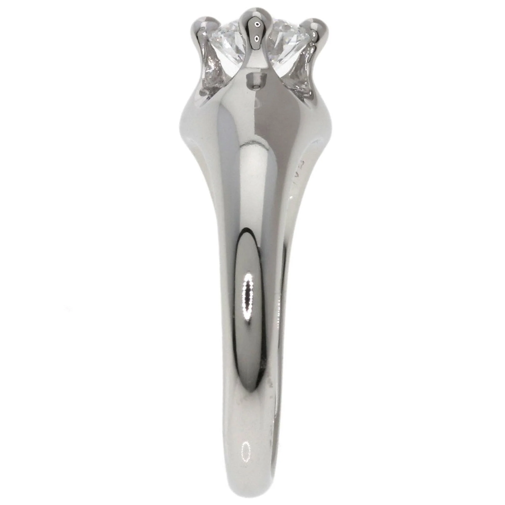One Band Ring Platinum with Diamond - Image 3
