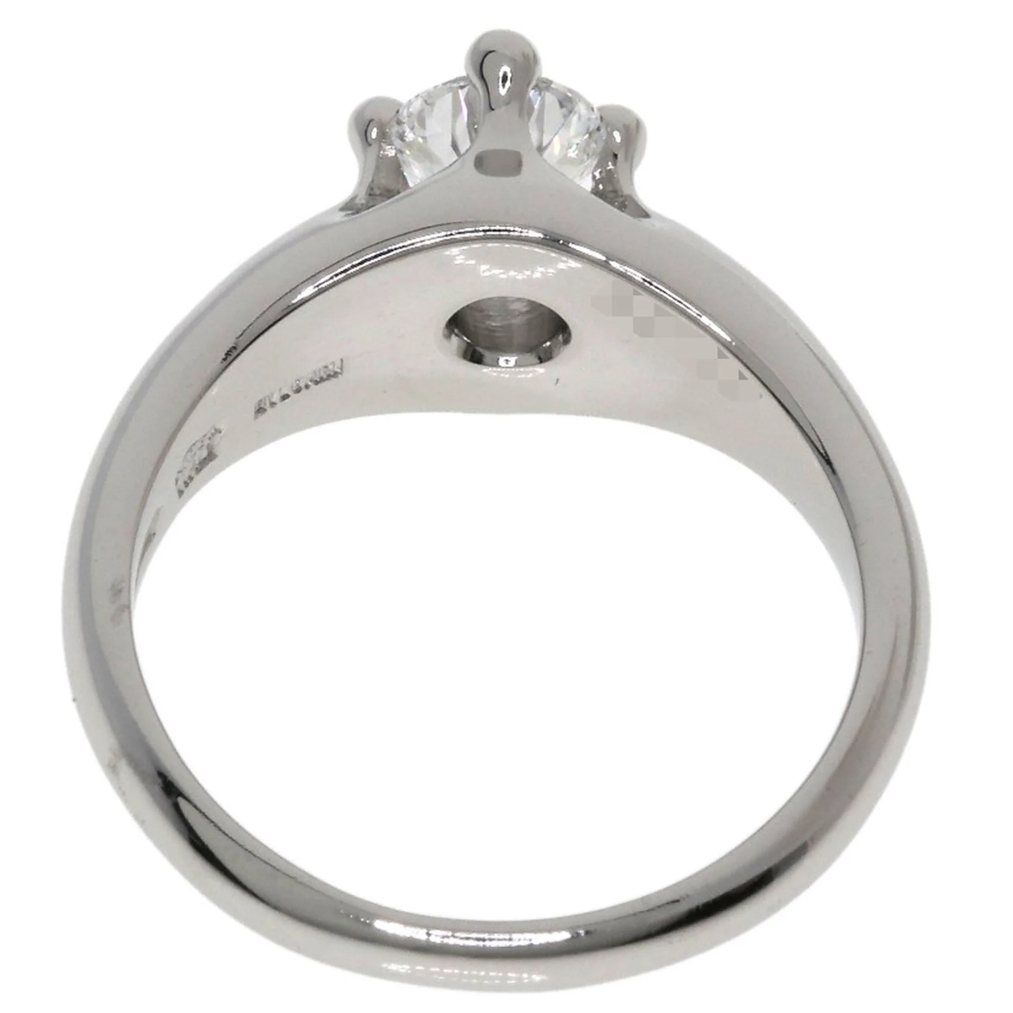 One Band Ring Platinum with Diamond - Image 4