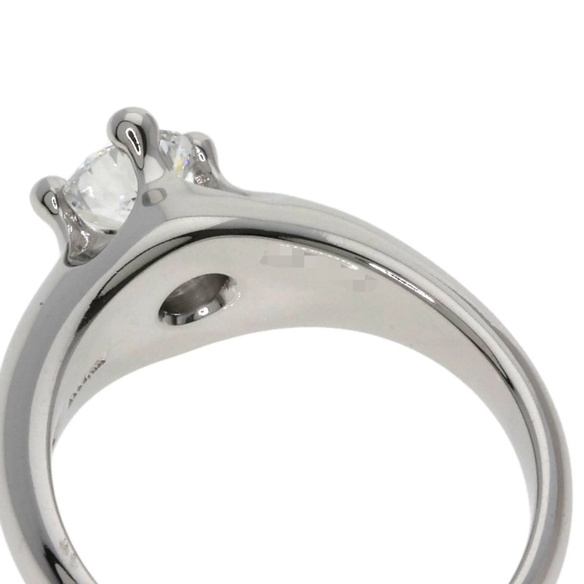 One Band Ring Platinum with Diamond - Image 6