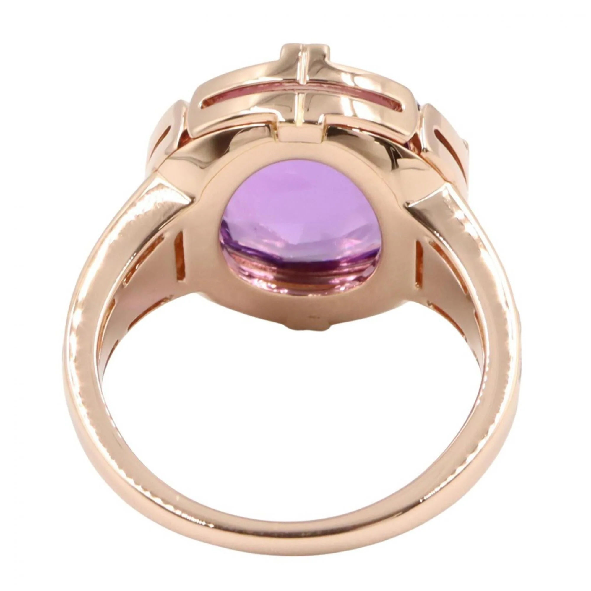Parentesi Ring 18K Rose Gold with Amethyst and Diamond - Image 3