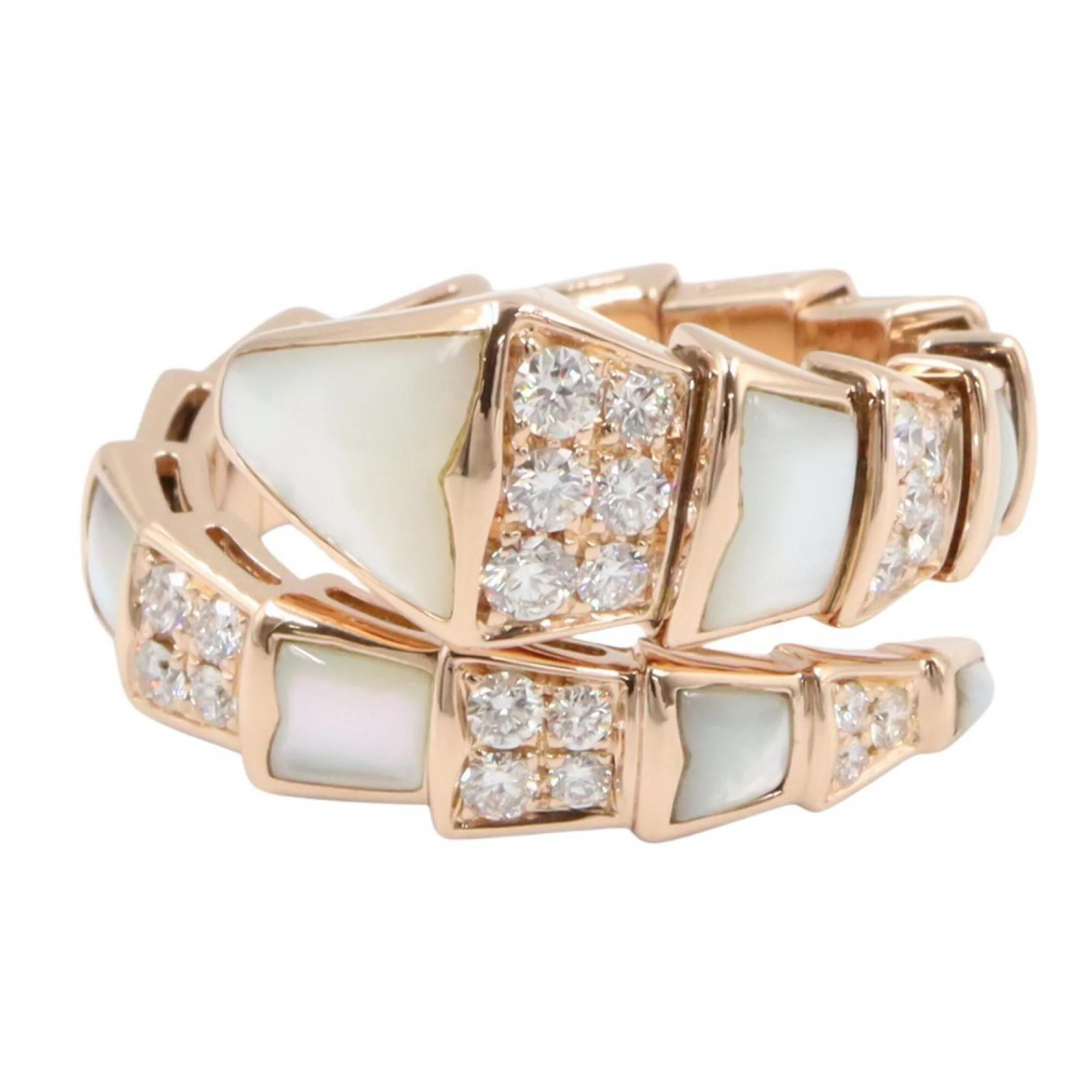 Serpenti Ring 18K Rose Gold with Diamonds - Image 2