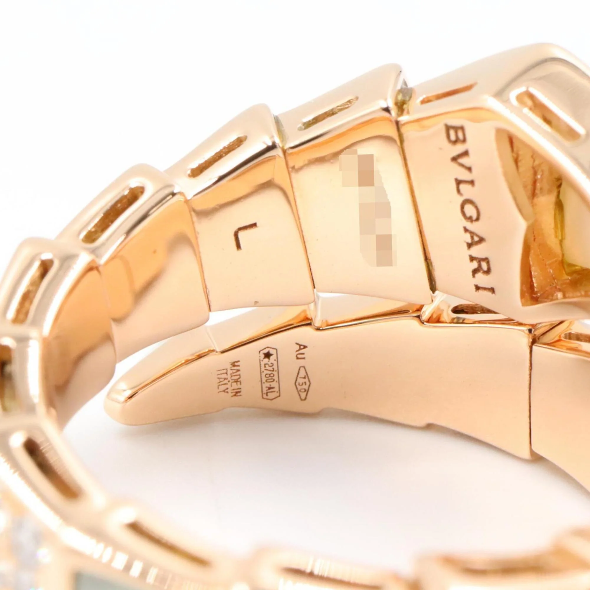 Serpenti Ring 18K Rose Gold with Diamonds - Image 4