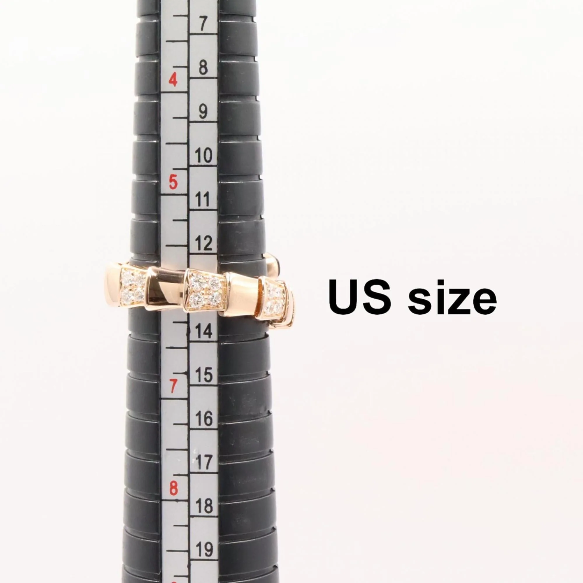 Serpenti Viper Ring 18K Rose Gold with Diamonds - Image 6