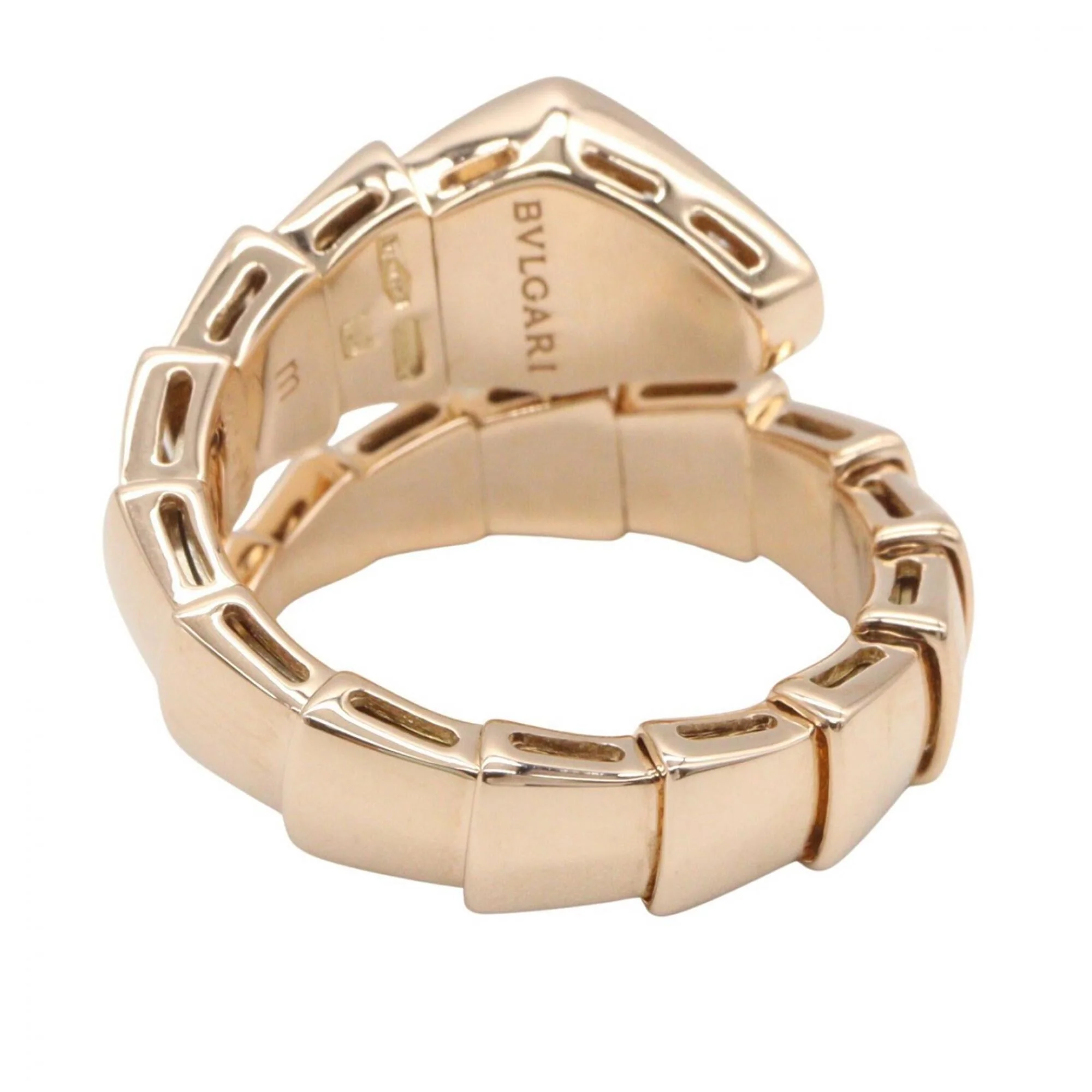 Serpenti Viper Ring 18K Rose Gold with Diamonds - Image 3