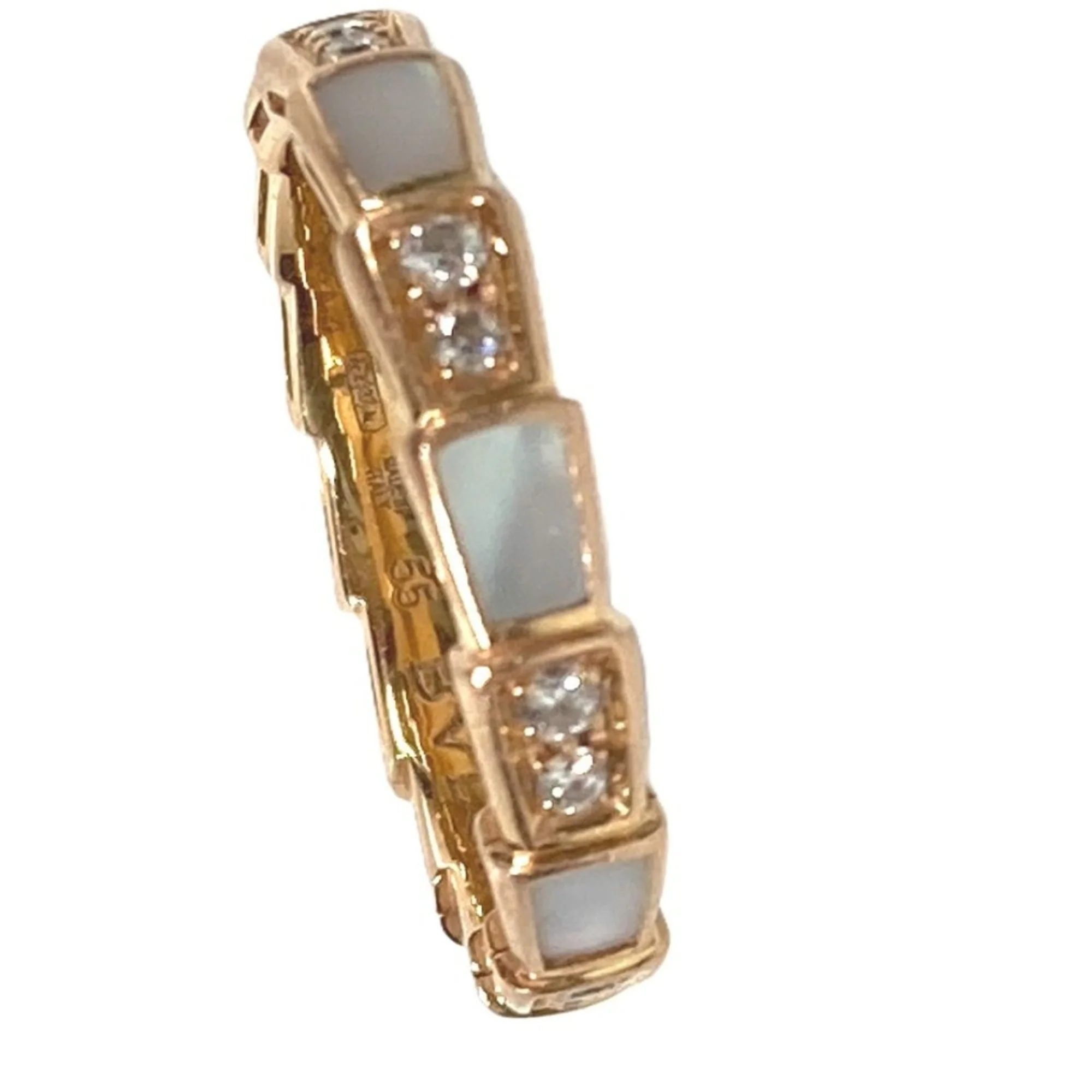 Serpenti Viper Ring 18K Rose Gold with Mother of Pearl