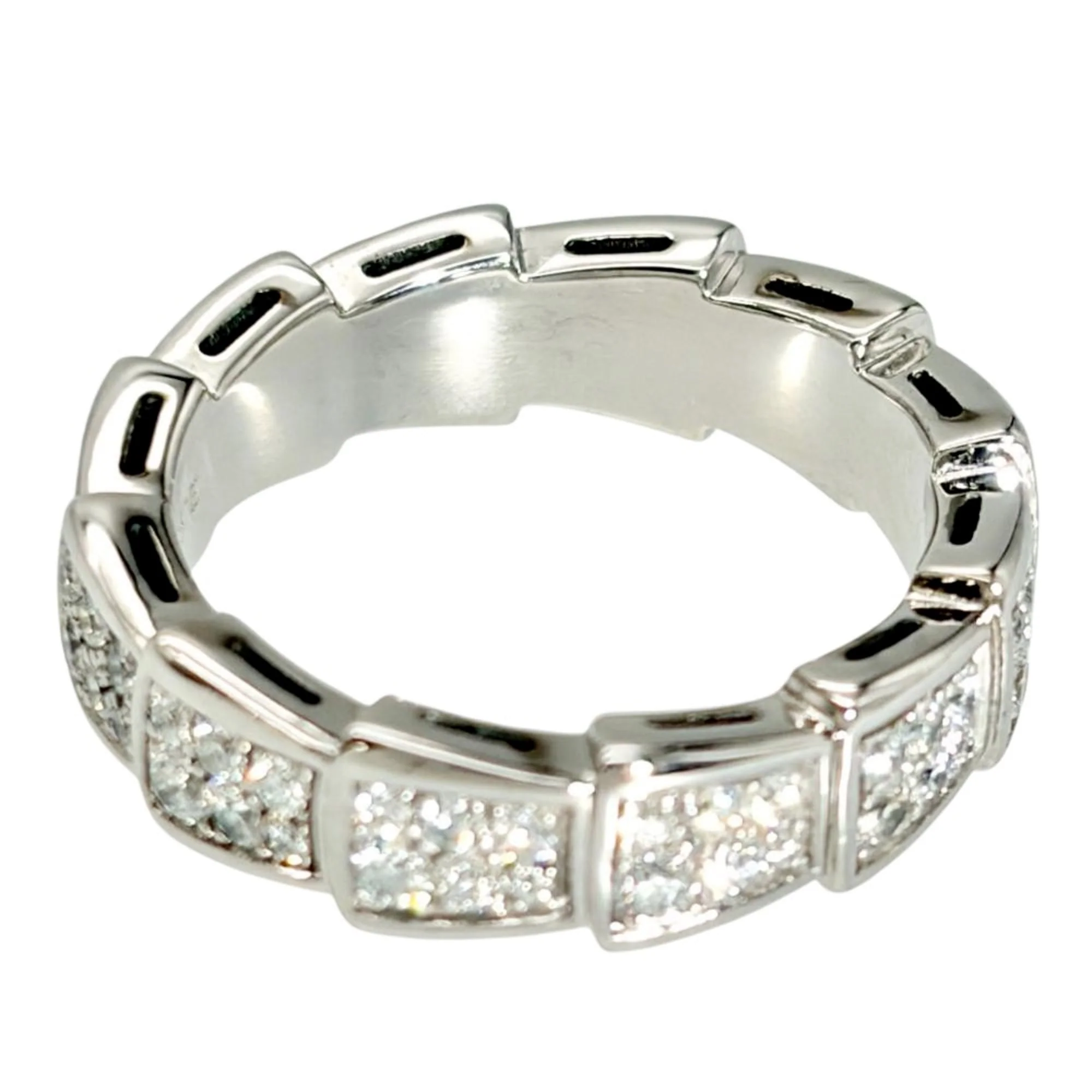 Serpenti Viper Ring 18K White Gold with Diamonds - Image 4