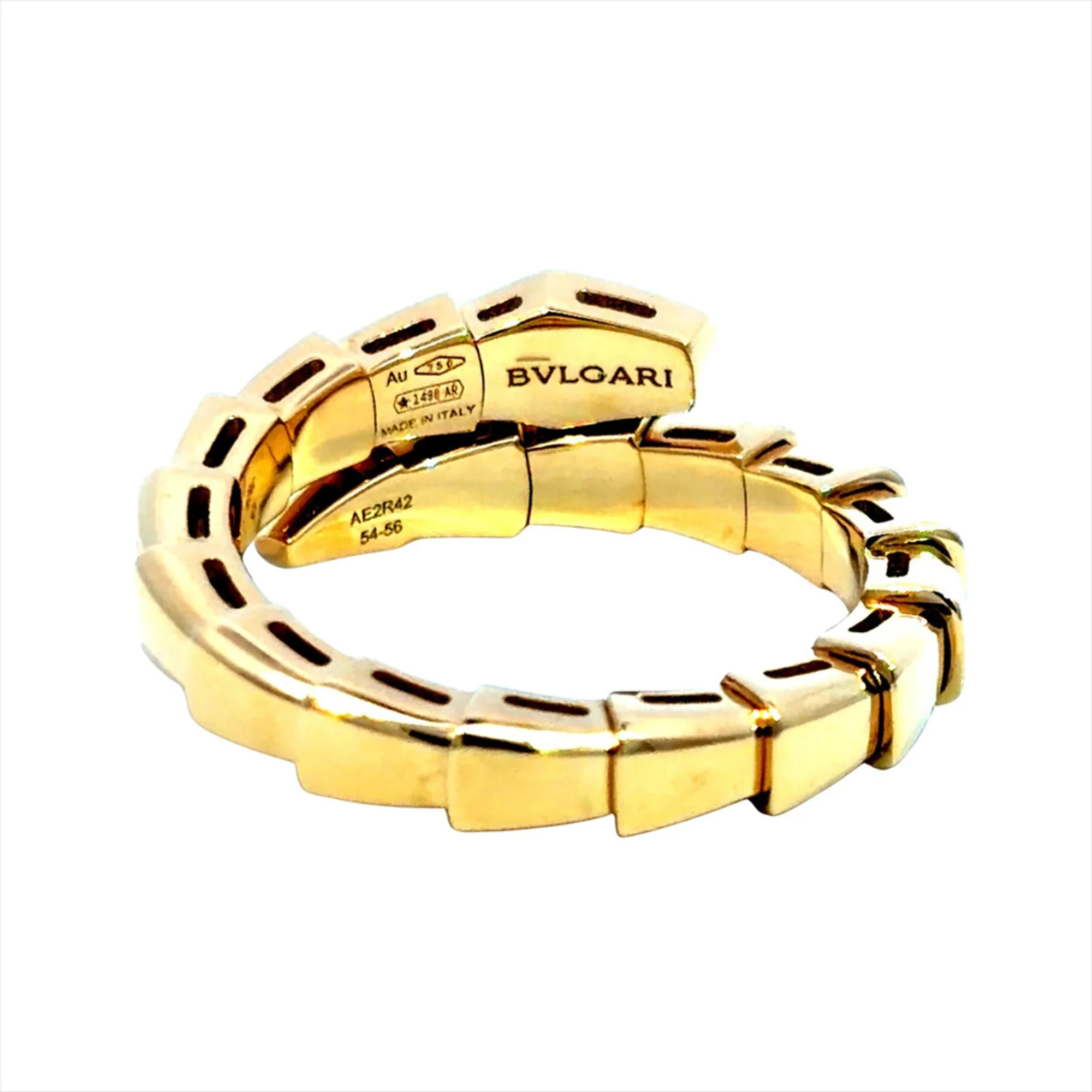 Serpenti Viper Ring 18K Yellow Gold with Diamonds - Image 7