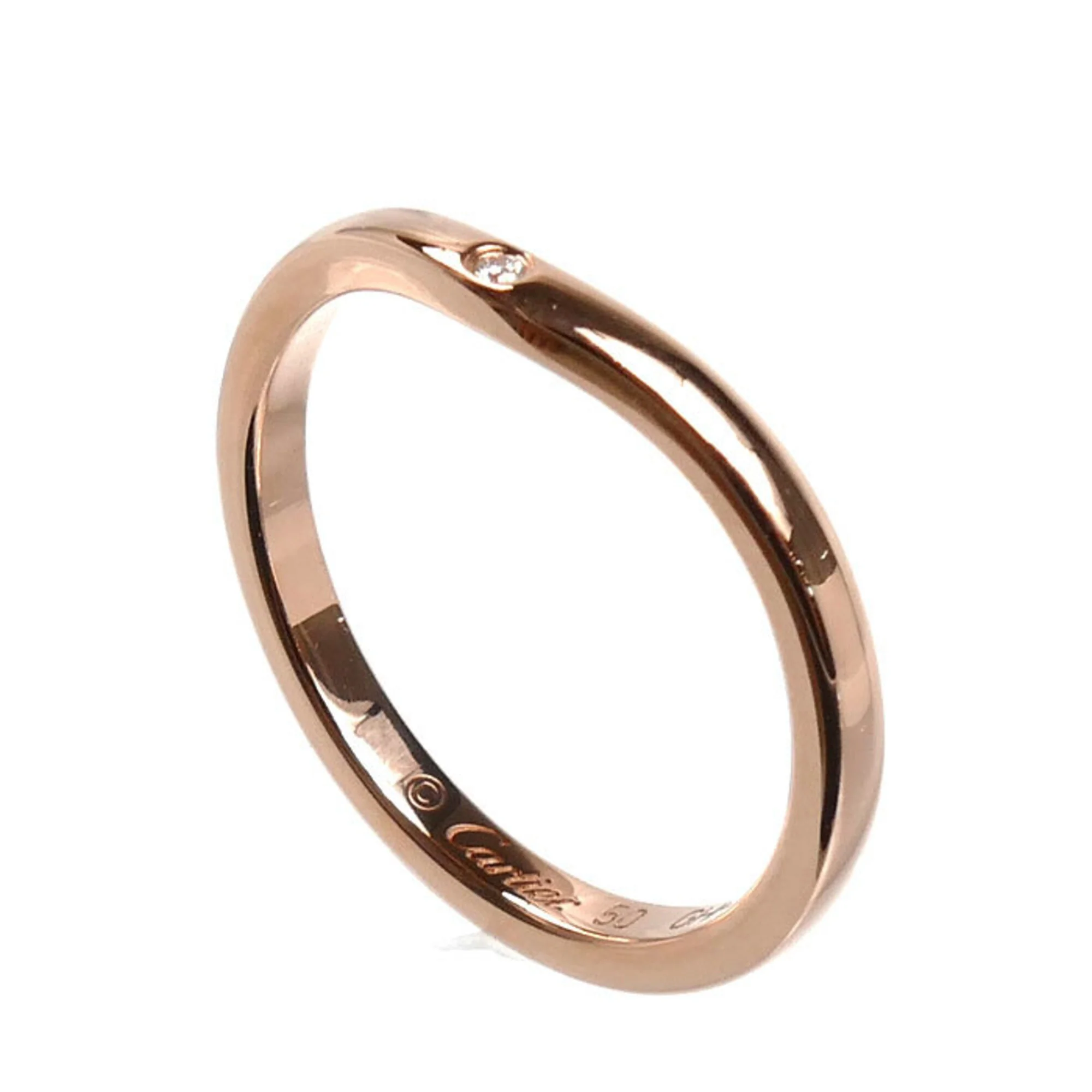 Band Ring 18K Rose Gold with Diamond - Image 2