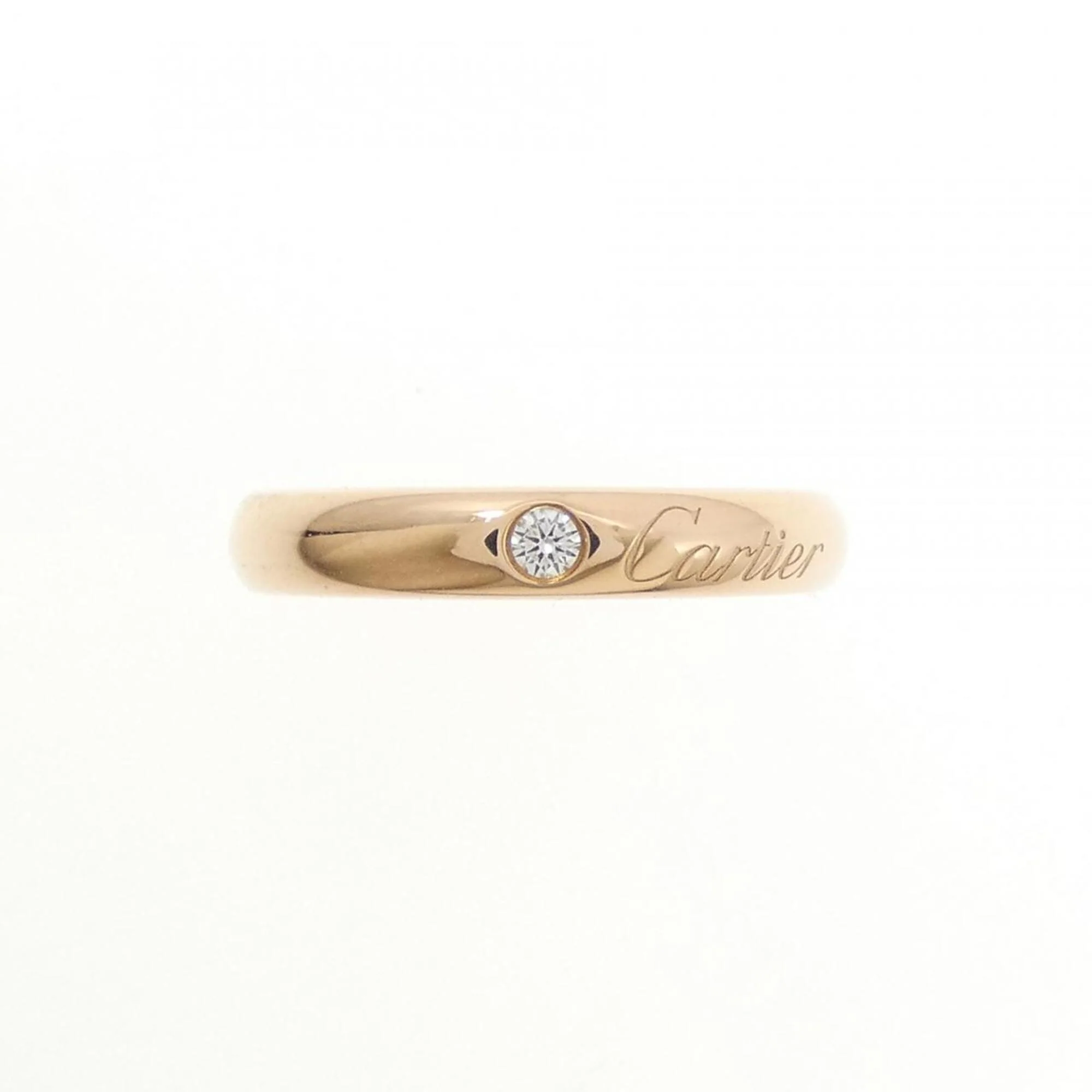 Band Ring 18K Rose Gold with Diamond - Image 2