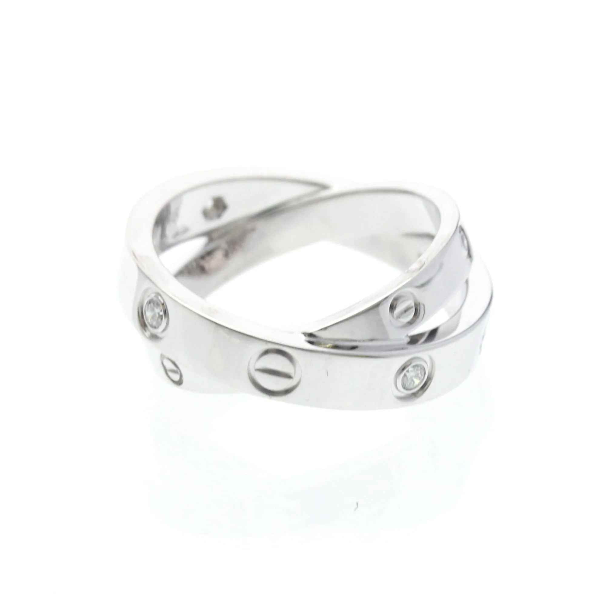 Band Ring 18K White Gold with Diamond - Image 4