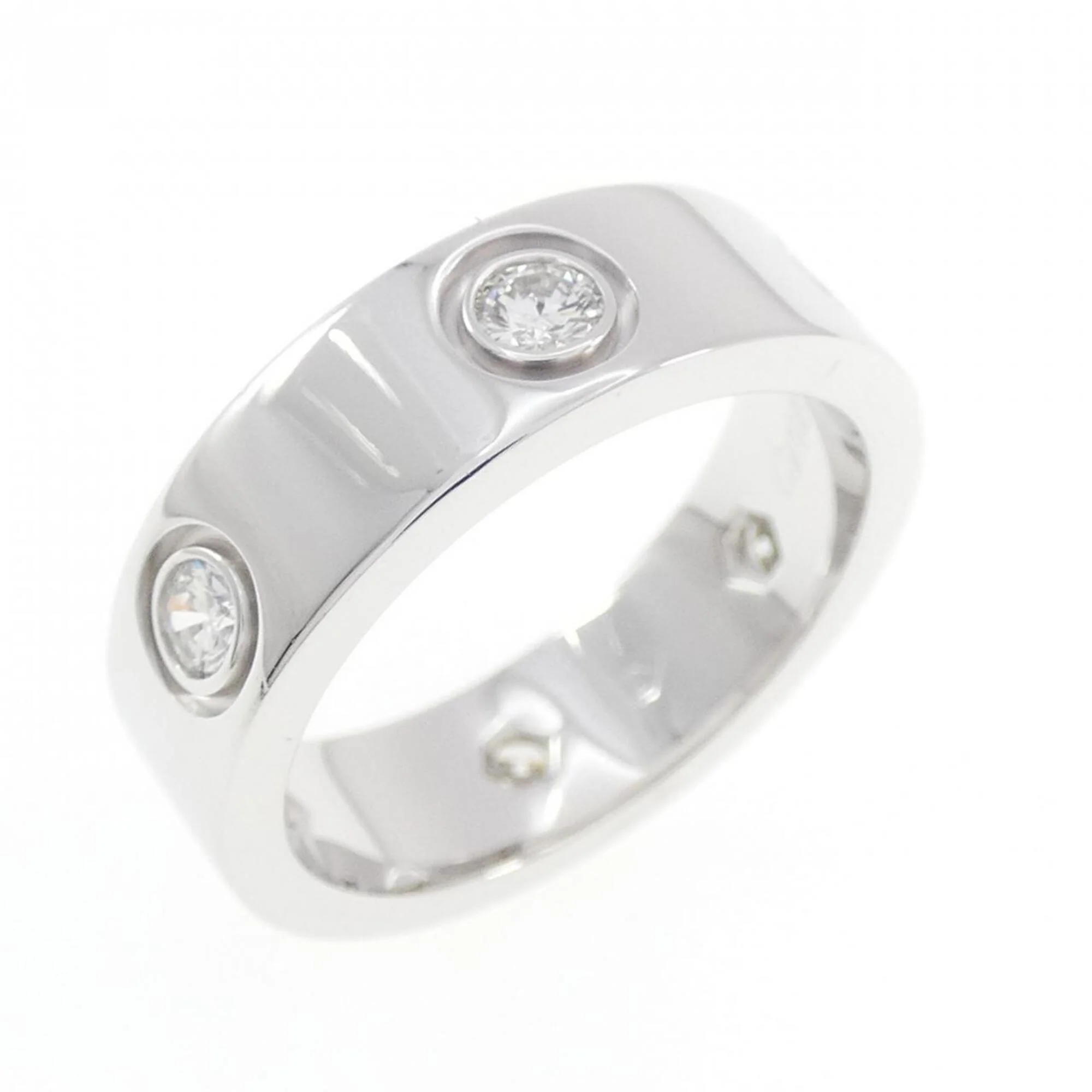 Band Ring 18K White Gold with Diamond