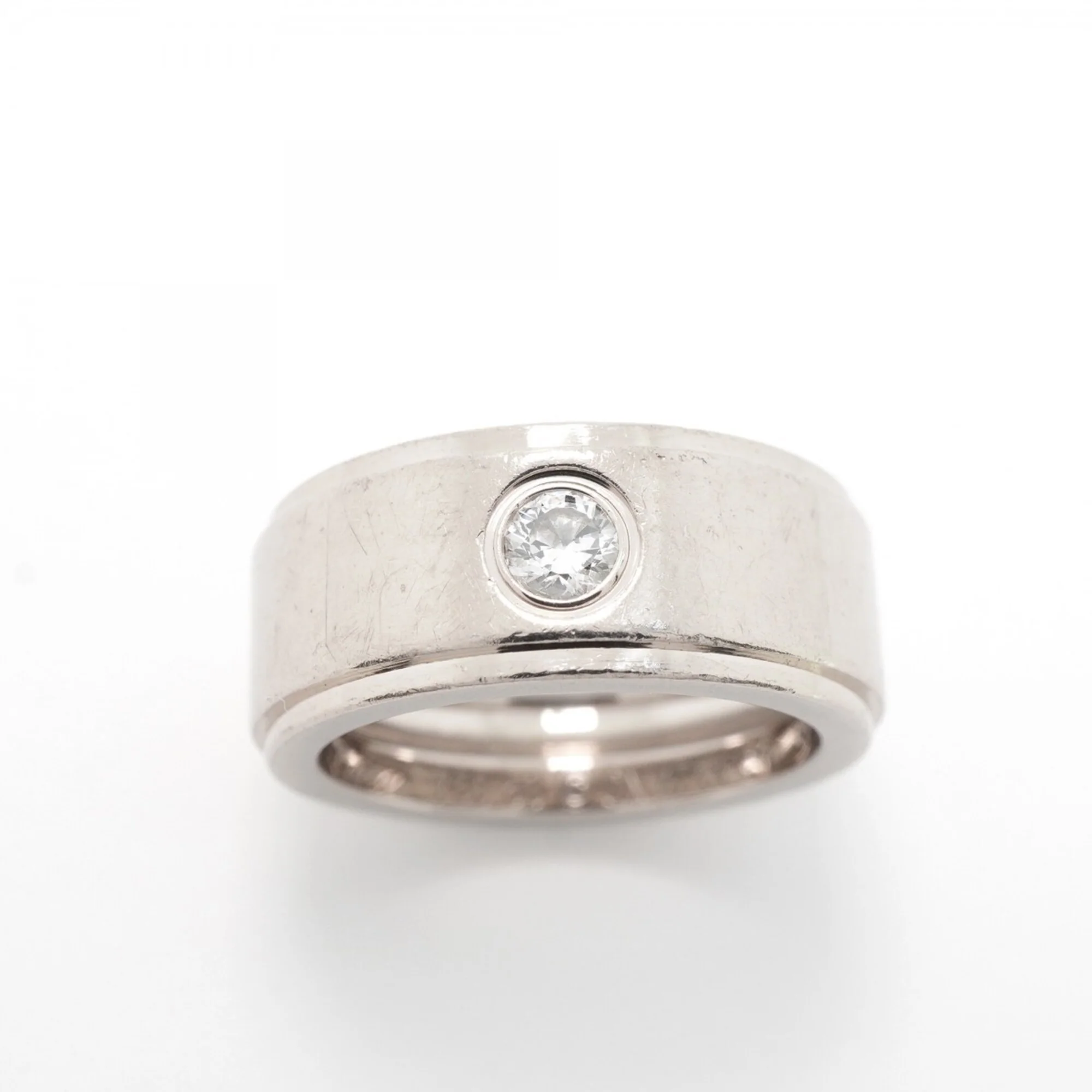 Band Ring 18K White Gold With Diamond - Image 2