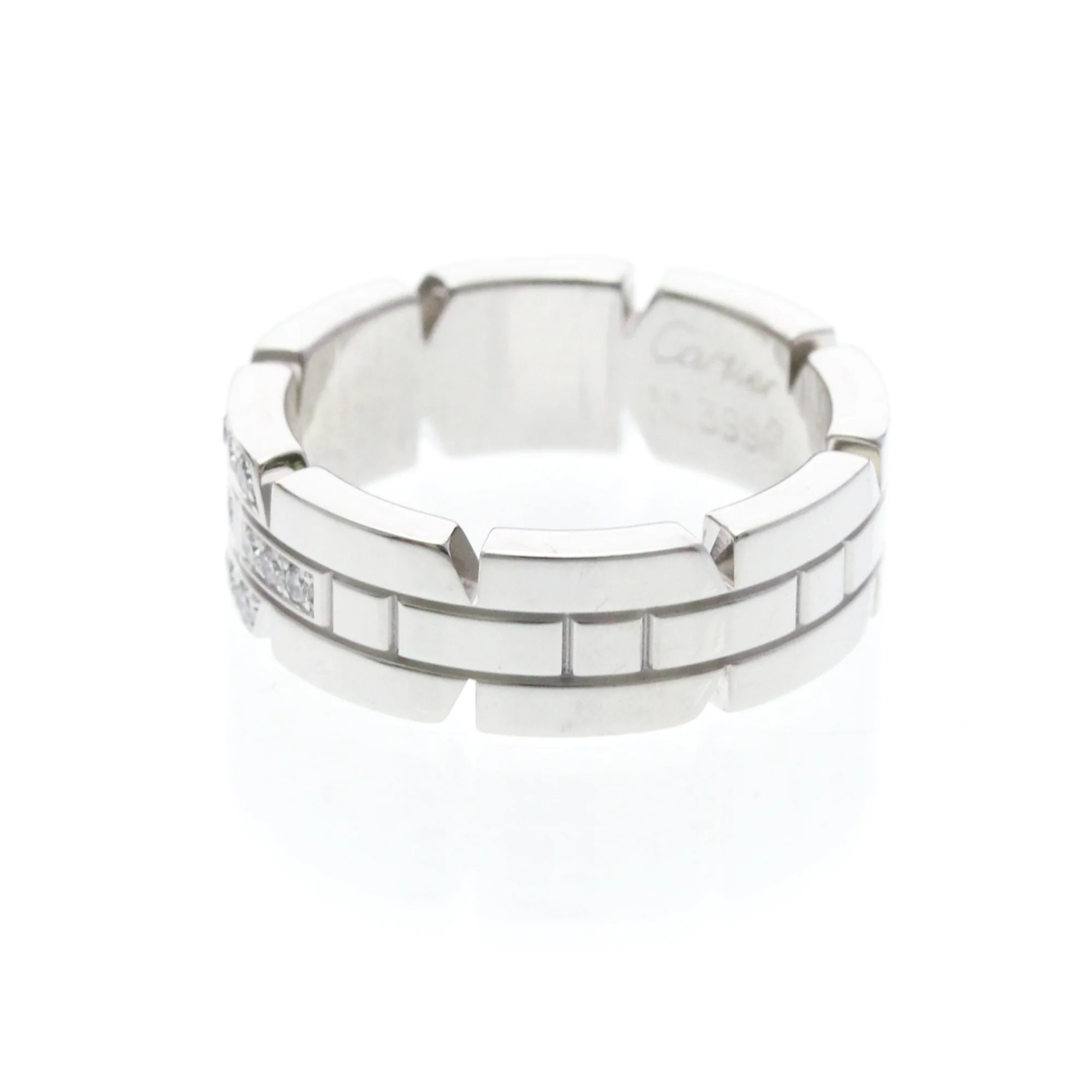 Band Ring 18K White Gold with Diamond - Image 2
