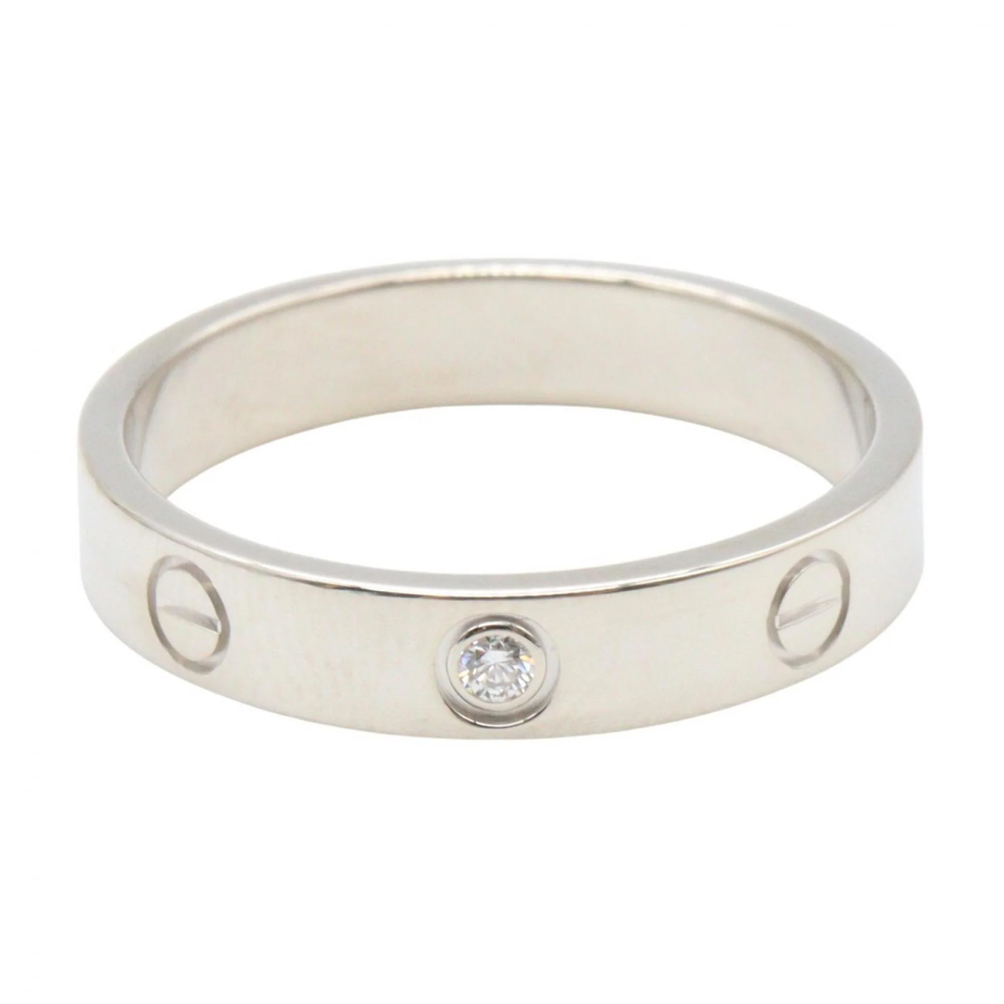 Band Ring 18K White Gold with Diamond - Image 2