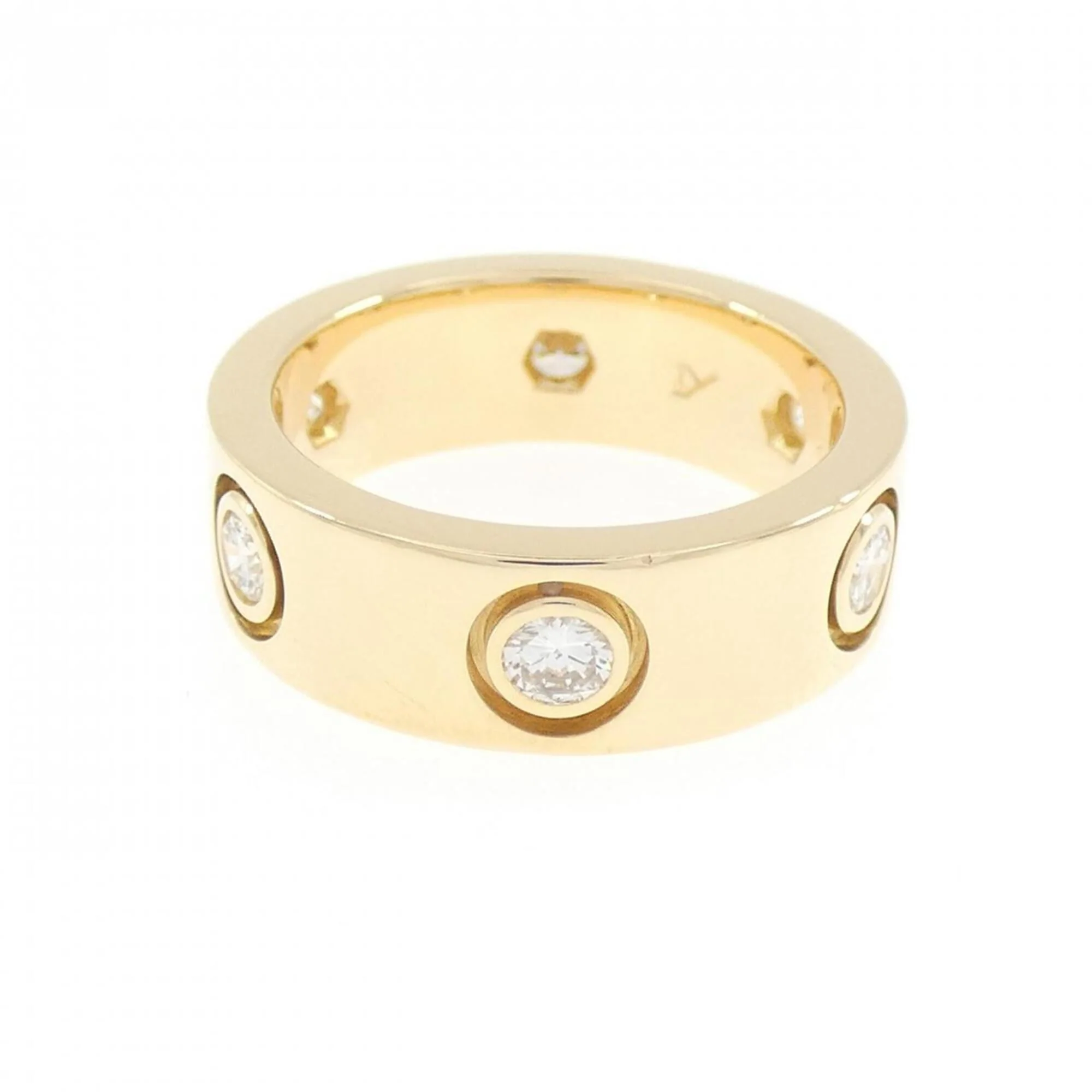 Band Ring 18K Yellow Gold with Diamond - Image 2