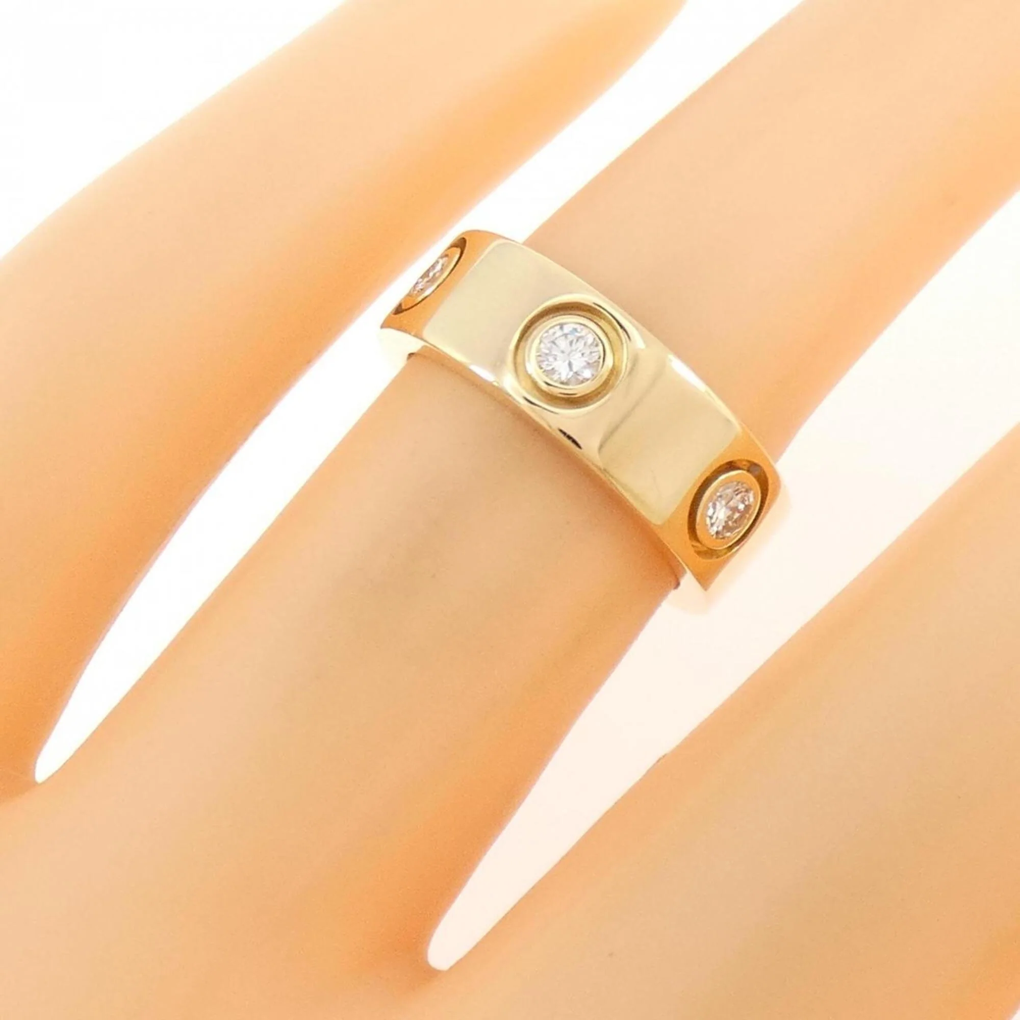 Band Ring 18K Yellow Gold with Diamond - Image 4