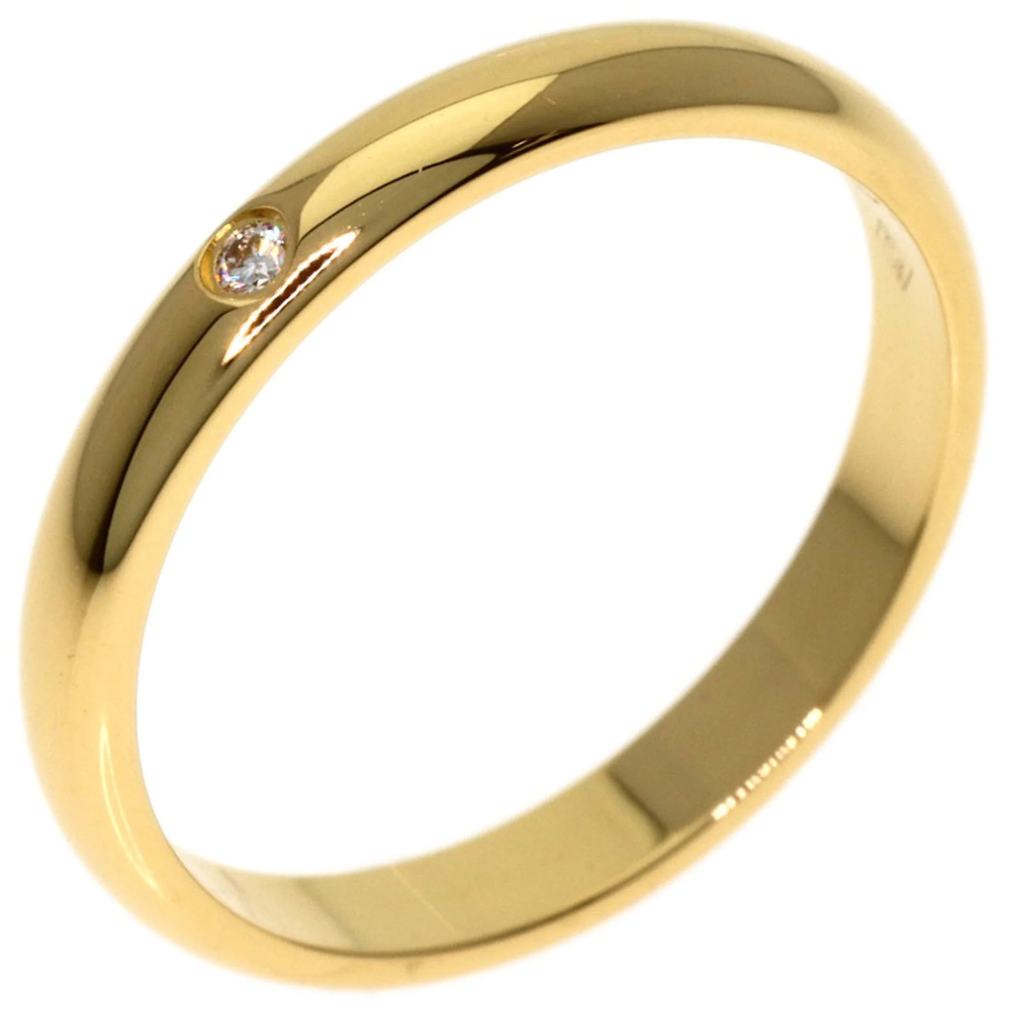 Band Ring 18K Yellow Gold with Diamond - Image 2