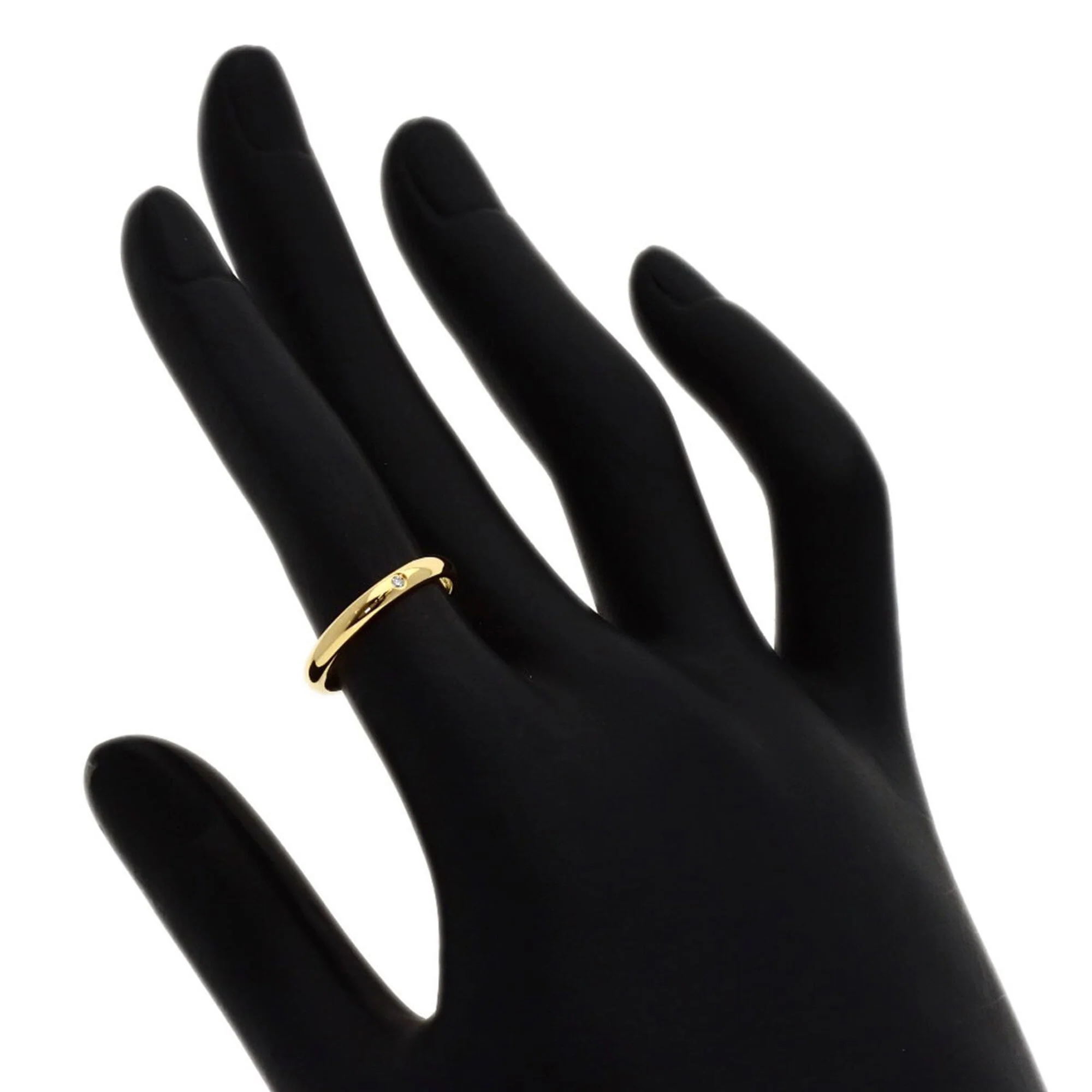 Band Ring 18K Yellow Gold with Diamond - Image 6