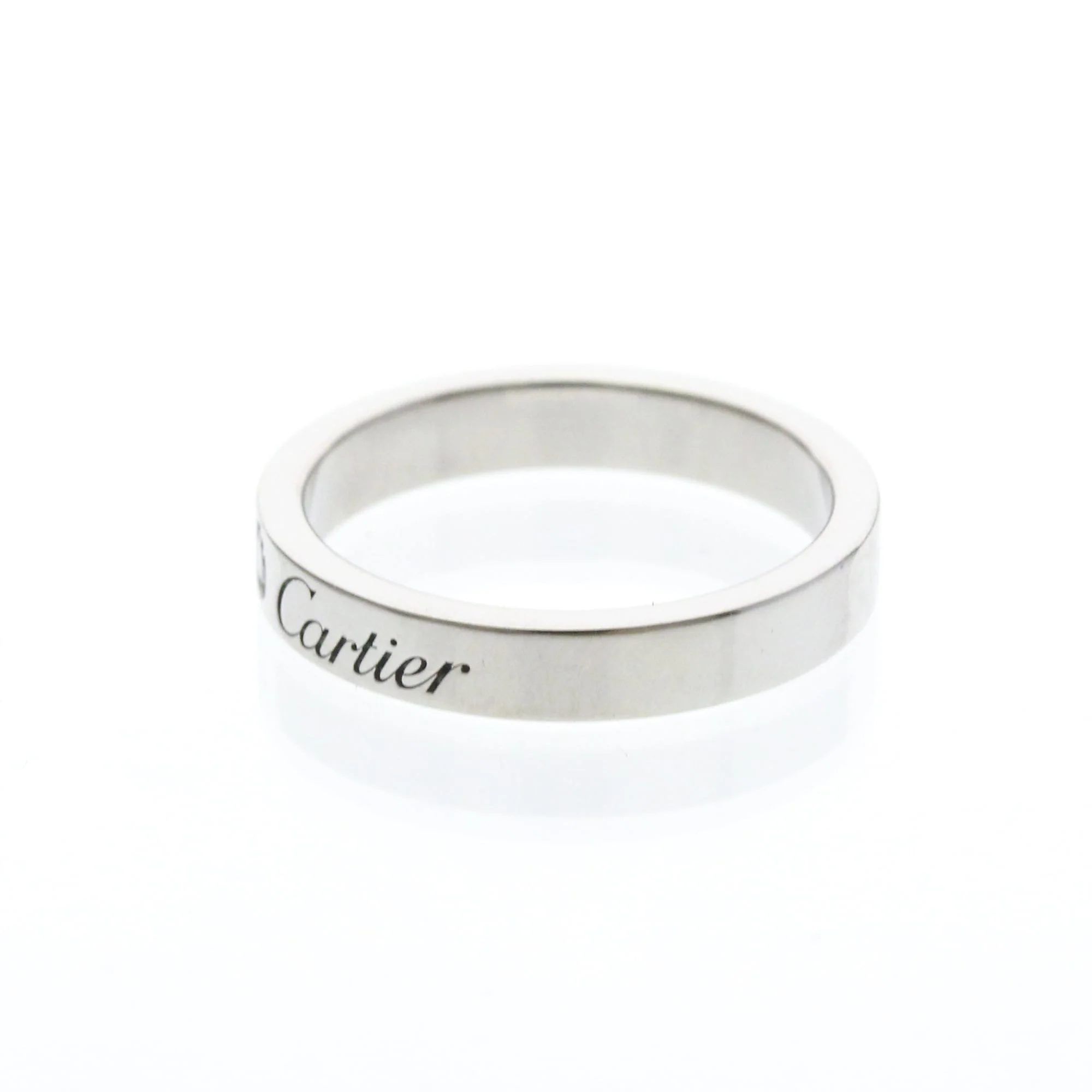 C de Cartier Ring Sterling Silver and Platinum - Image 2