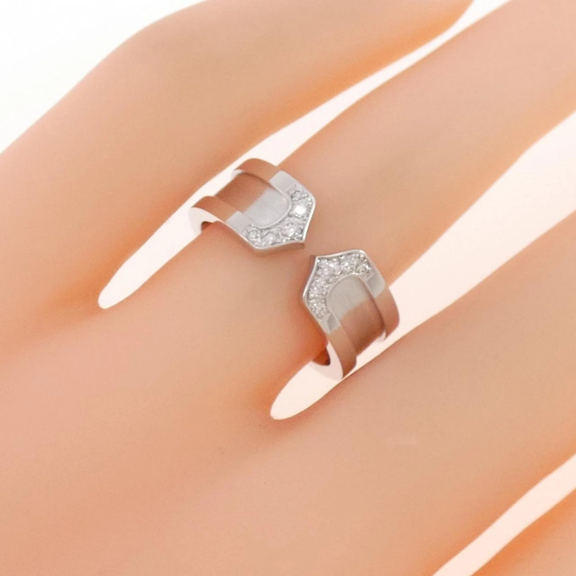 C2 Ring 18K White Gold with Diamond Small - Image 4