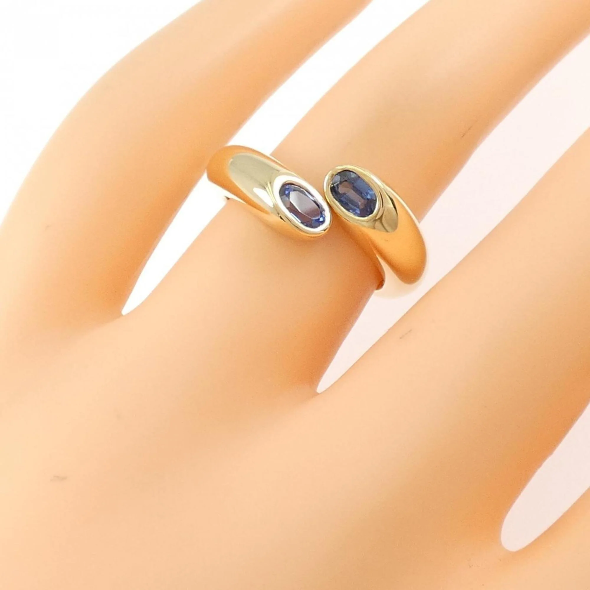 Ellipse de Tête Ring 18K Yellow Gold with Sapphire - Image 5