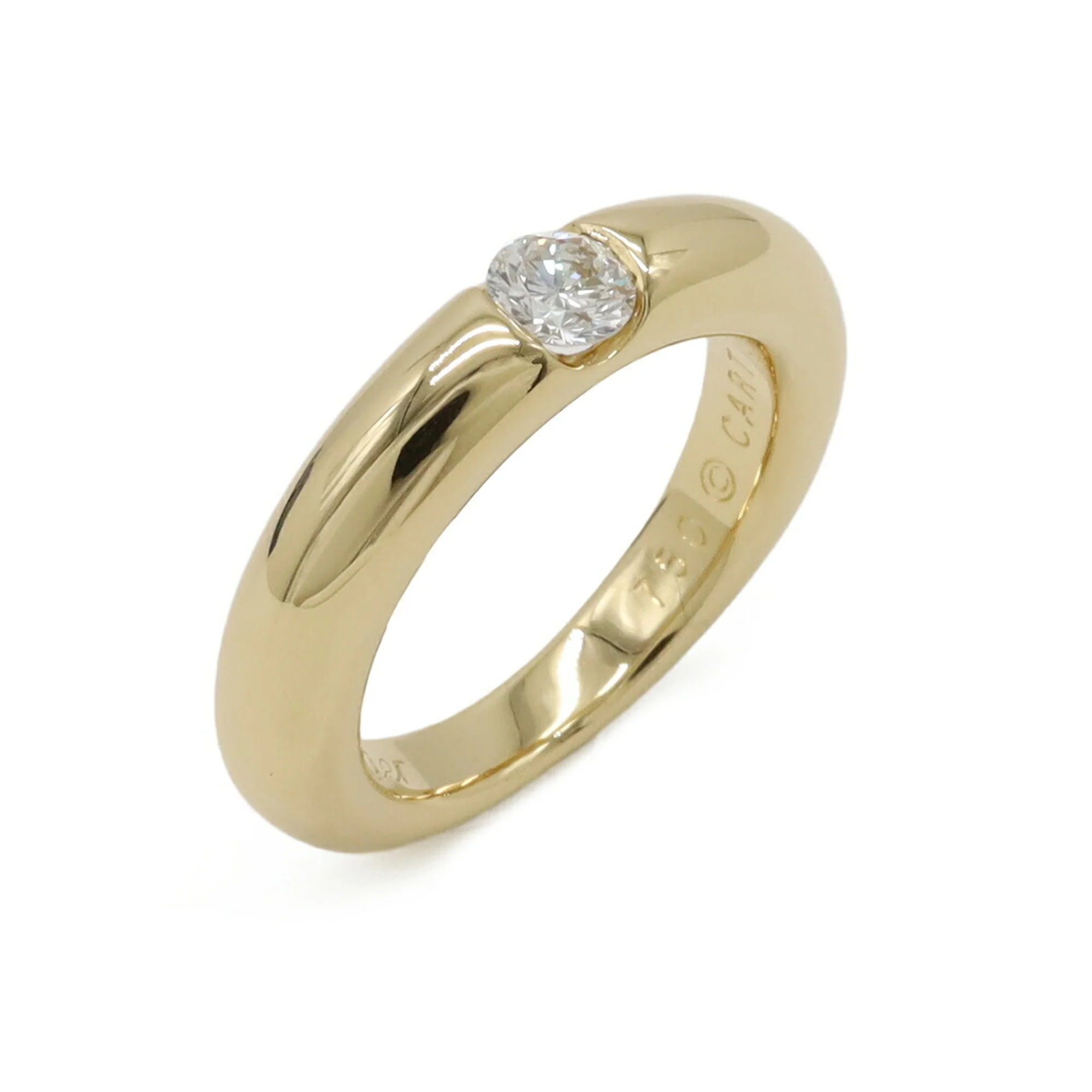 Ellipse Ring 18K Yellow Gold and Diamond